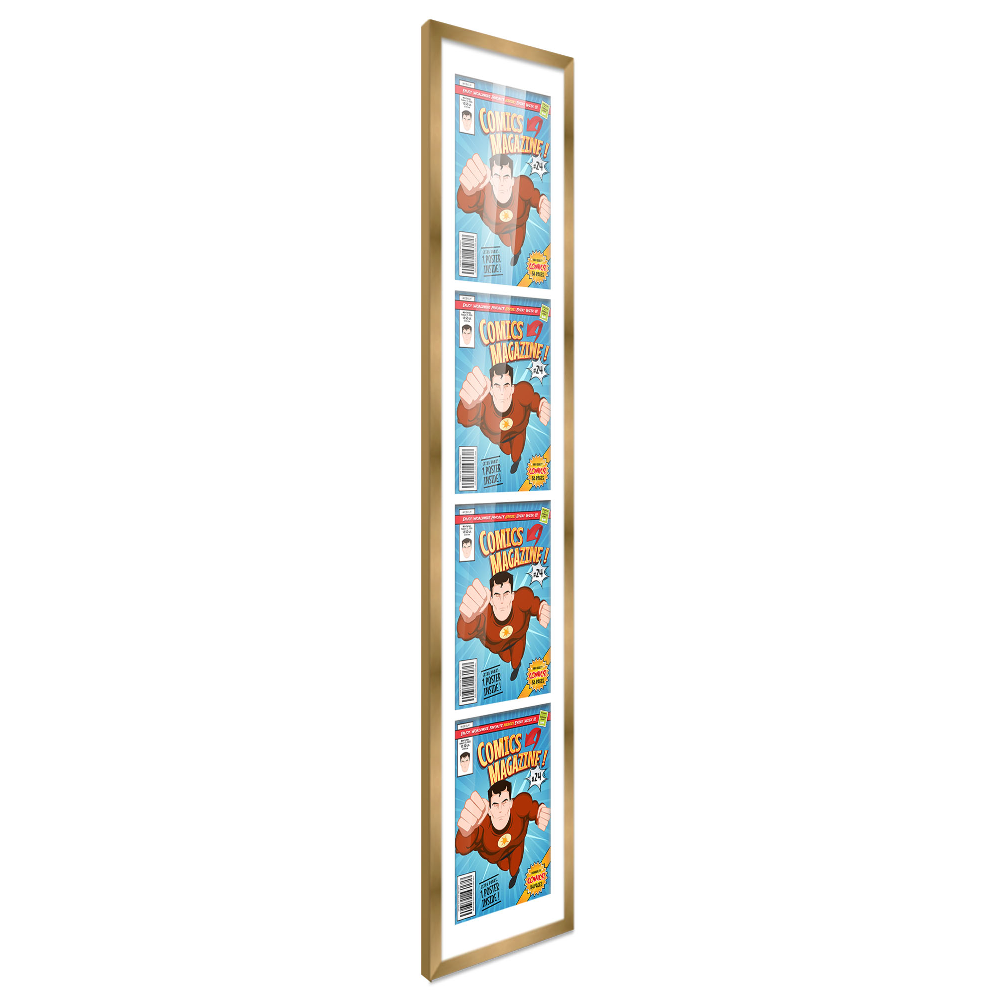Comic Frame for Golden Age Comics - Bronze Wood with White Mat, 18 Frame Sizes - Picture 14 of 24
