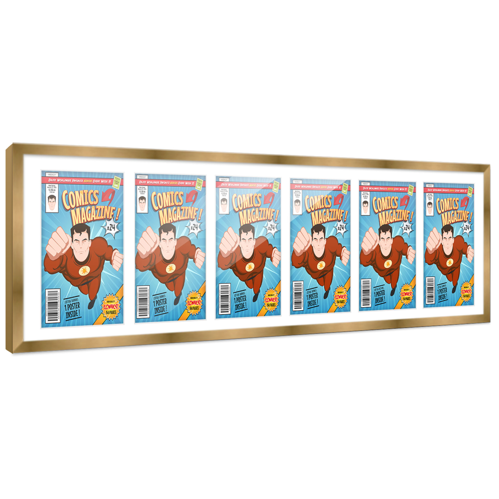 Comic Frame for Golden Age Comics - Bronze Wood with White Mat, 18 Frame Sizes - Picture 19 of 24