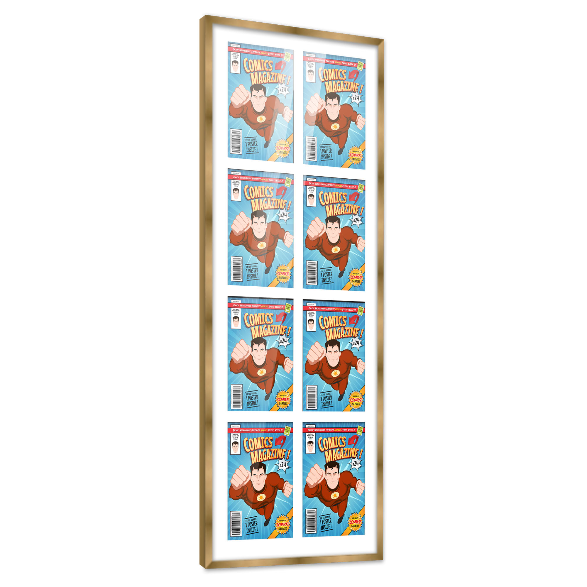 Comic Frame for Golden Age Comics - Bronze Wood with White Mat, 18 Frame Sizes - Picture 20 of 24