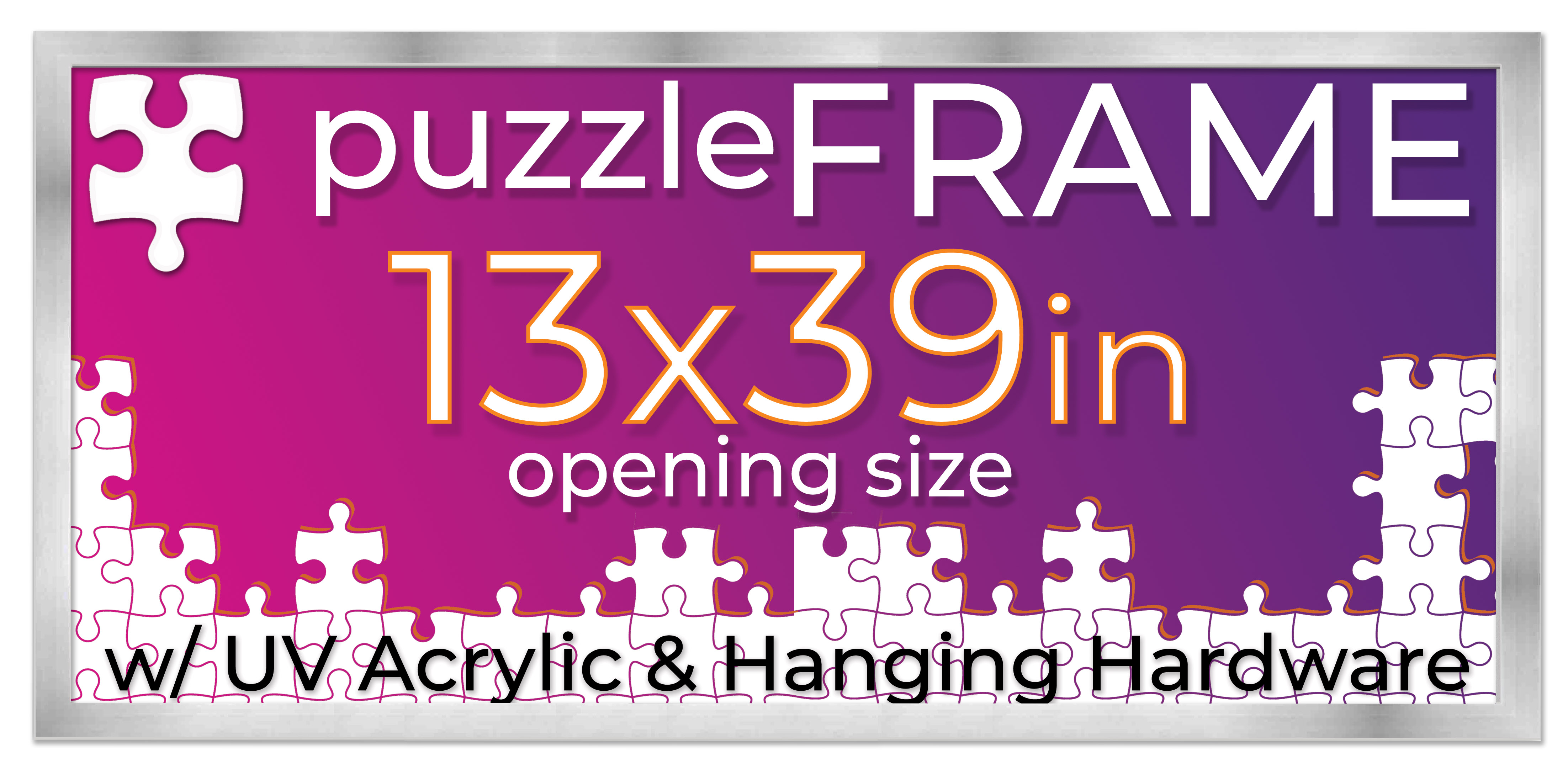 Silver Wood Puzzle Frame Kit - Glue Sheets, UV Acrylic - Available in 20 Sizes - Imagen 30 de 198