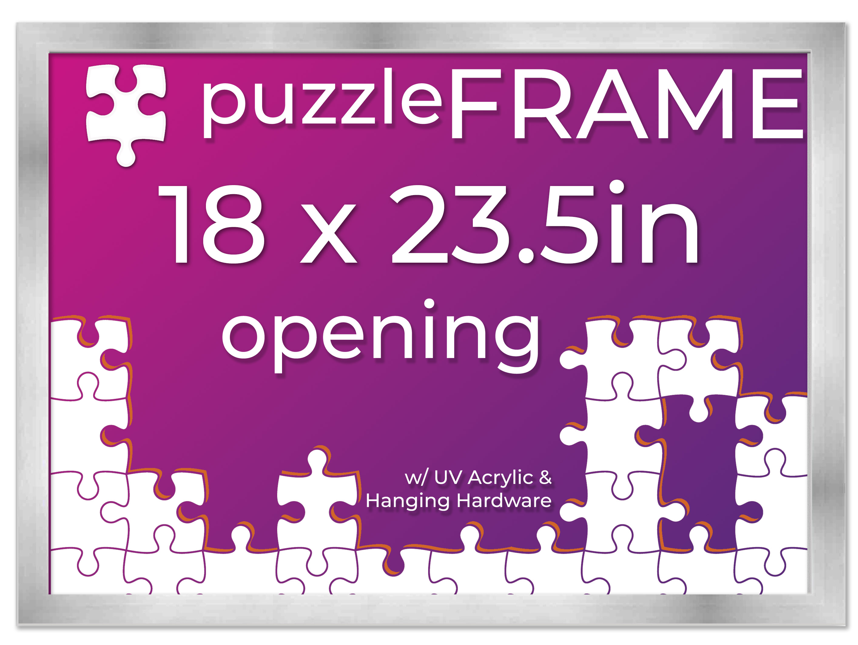 Silver Wood Puzzle Frame Kit - Glue Sheets, UV Acrylic - Available in 20 Sizes - Imagen 48 de 198