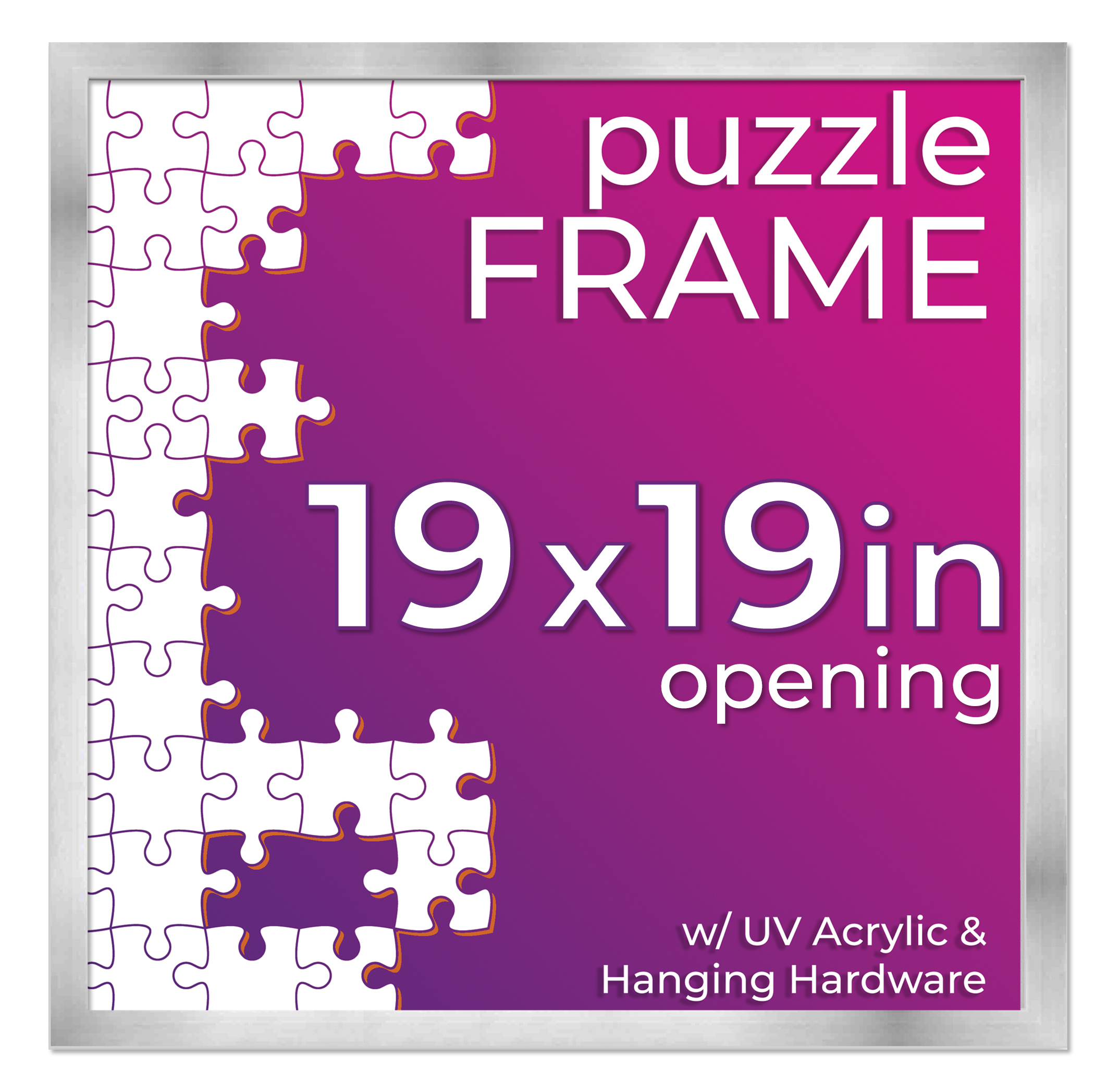 Silver Wood Puzzle Frame Kit - Glue Sheets, UV Acrylic - Available in 20 Sizes - Imagen 93 de 198