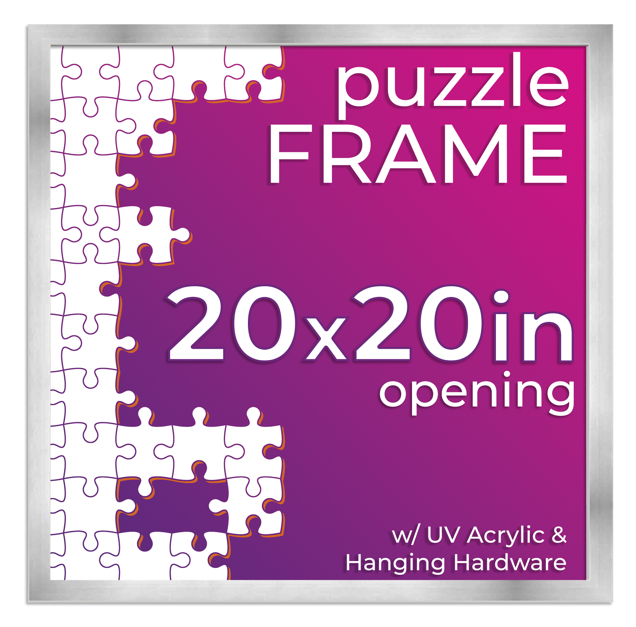 Silver Wood Puzzle Frame Kit - Glue Sheets, UV Acrylic - Available in 20 Sizes - Imagen 120 de 198