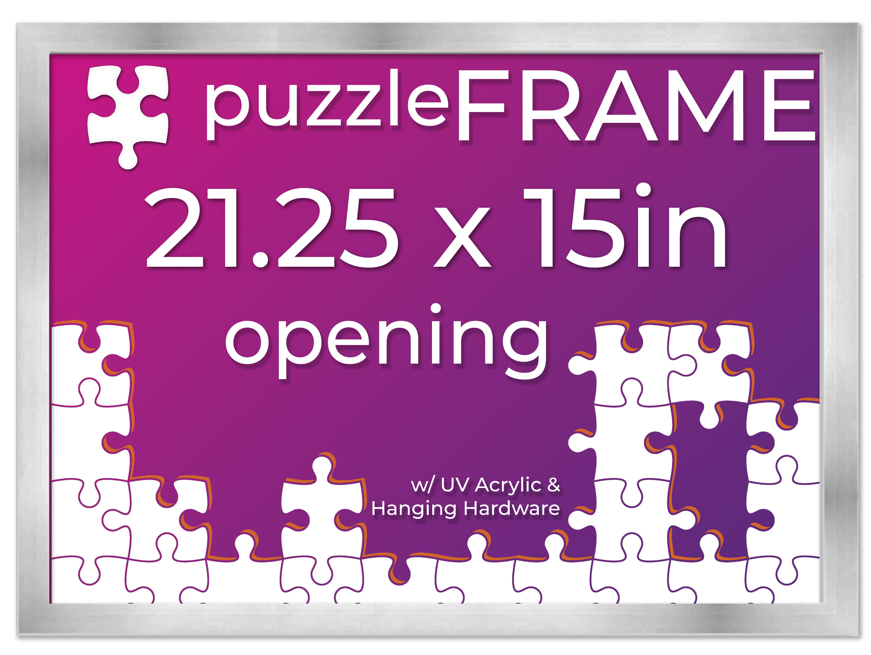 Silver Wood Puzzle Frame Kit - Glue Sheets, UV Acrylic - Available in 20 Sizes - Imagen 147 de 198