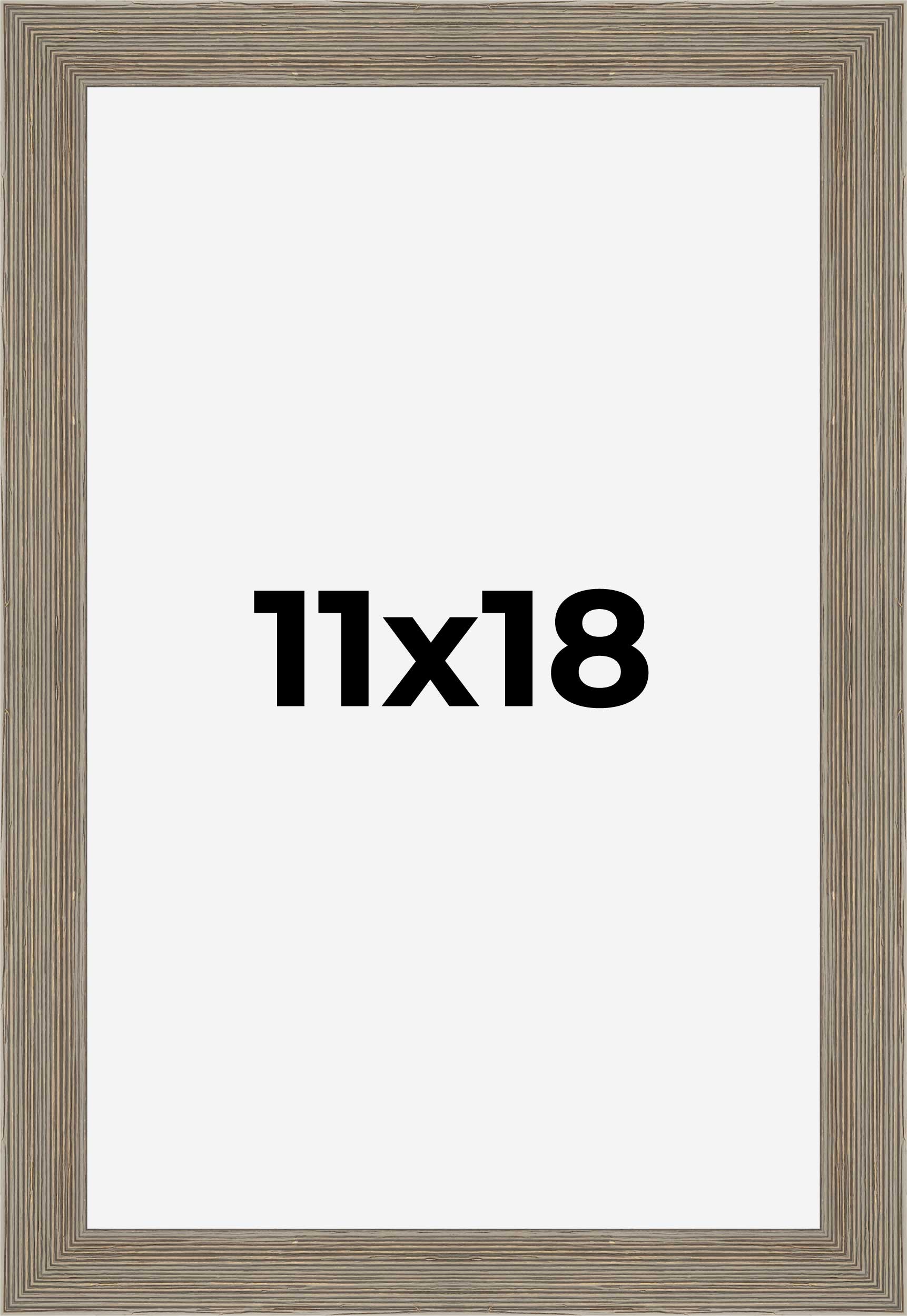 11x18 Frame Grey Real Wood Picture Frame Width 1.5 Inches | Interior Frame Depth detailed image 9