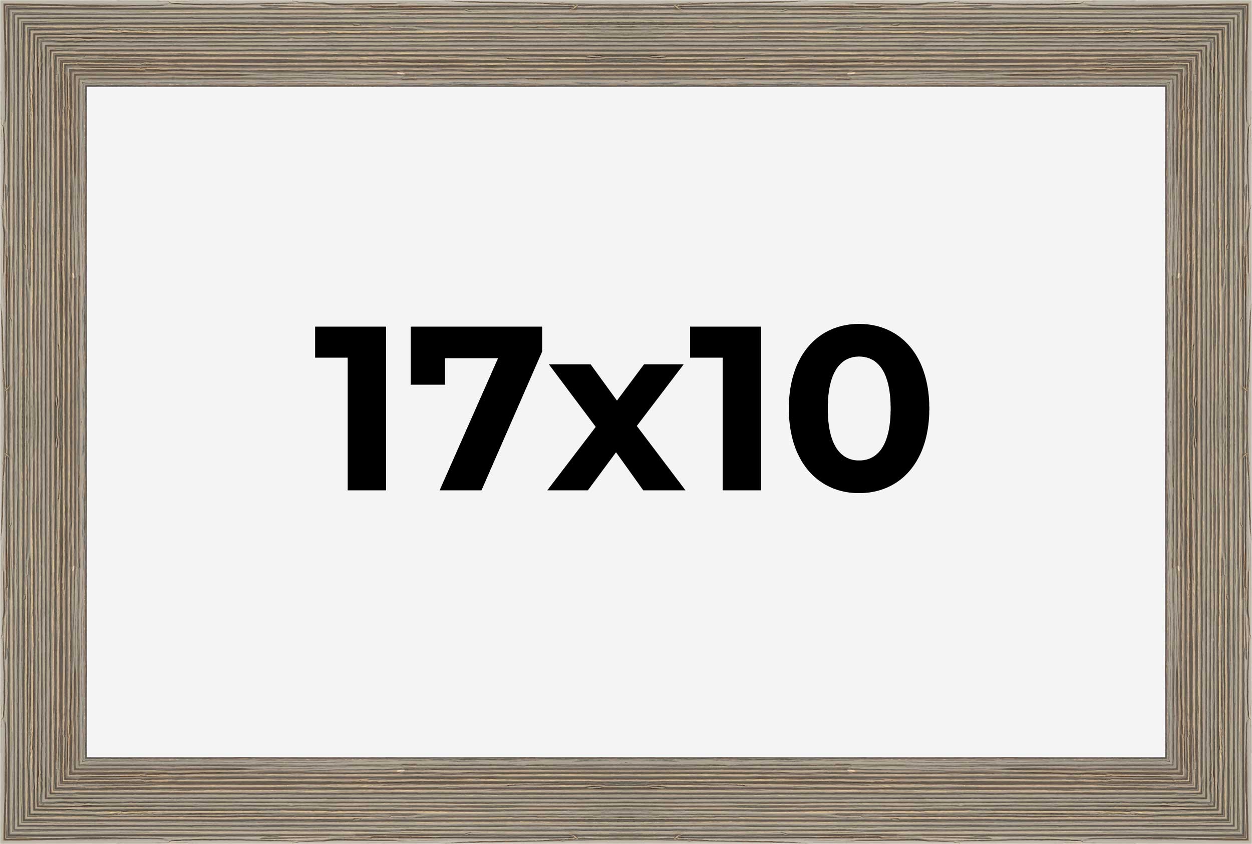 17x10 Frame Grey Real Wood Picture Frame Width 1.5 Inches | Interior Frame Depth