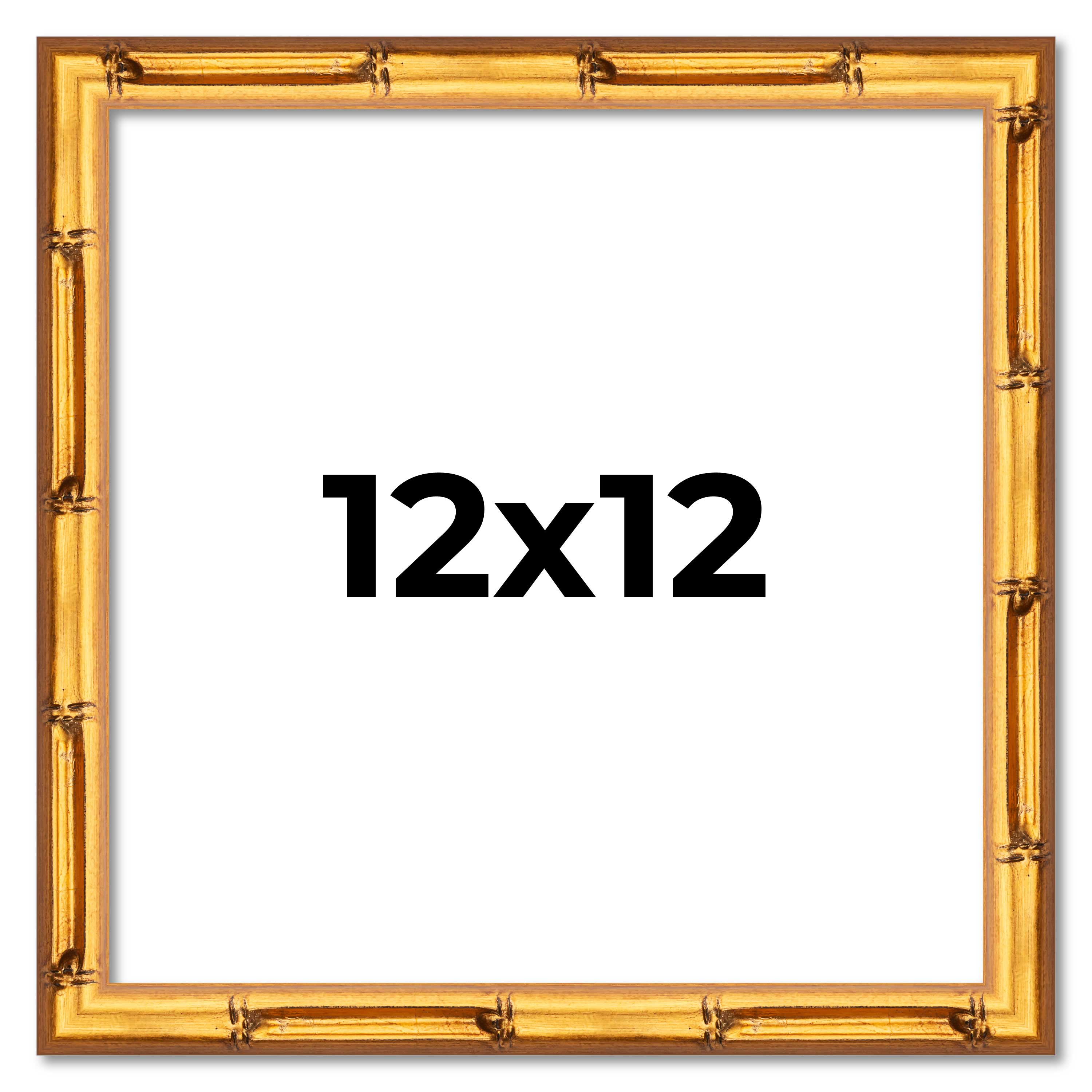 12x12 Gold Bamboo Style Wood Picture Frame Includes Acrylic Acid Free main product image