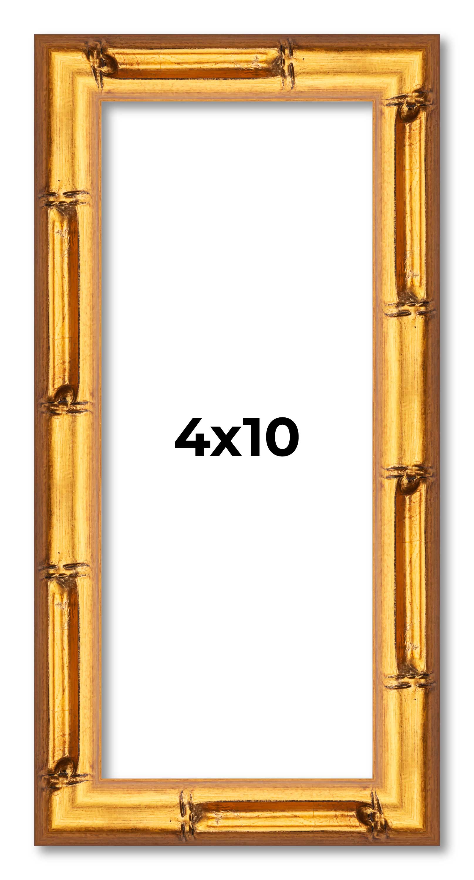 4x10 Gold Bamboo Style Wood Picture Frame UV Acrylic Acid Free main product image