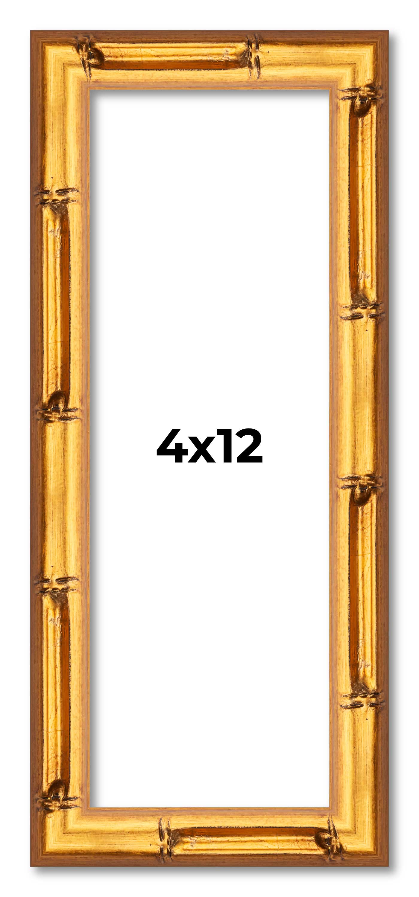 4x12 Gold Bamboo Style Wood Picture Frame UV Acrylic Acid Free main product image