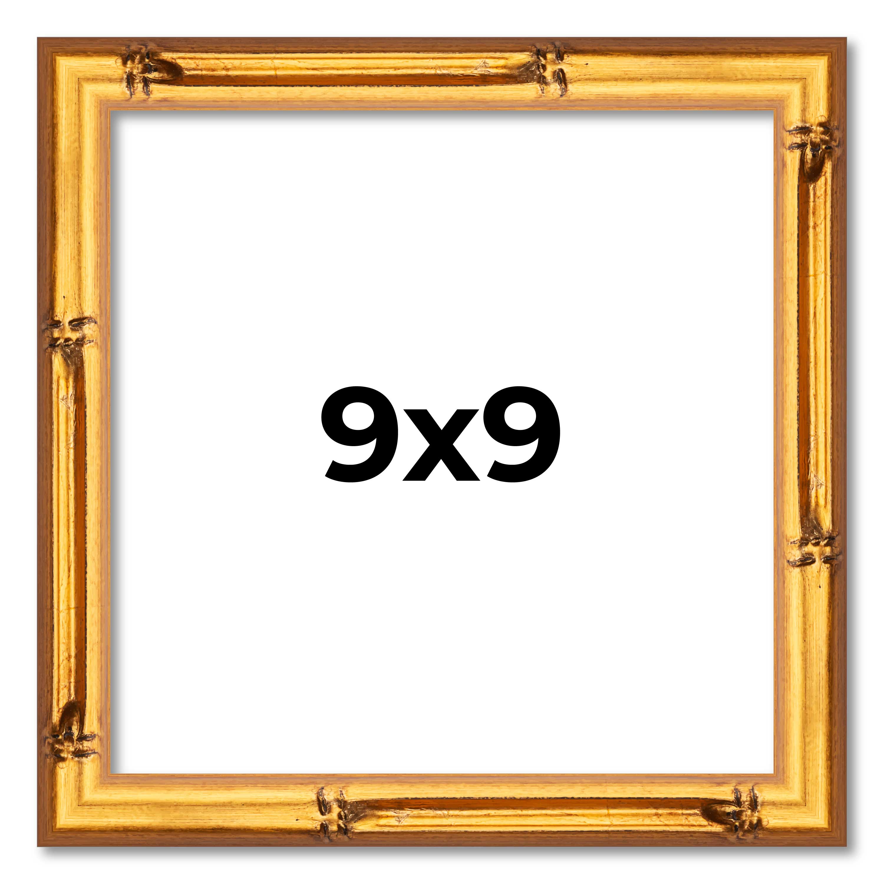 9x9 Gold Bamboo Style Wood Picture Frame Includes Acrylic