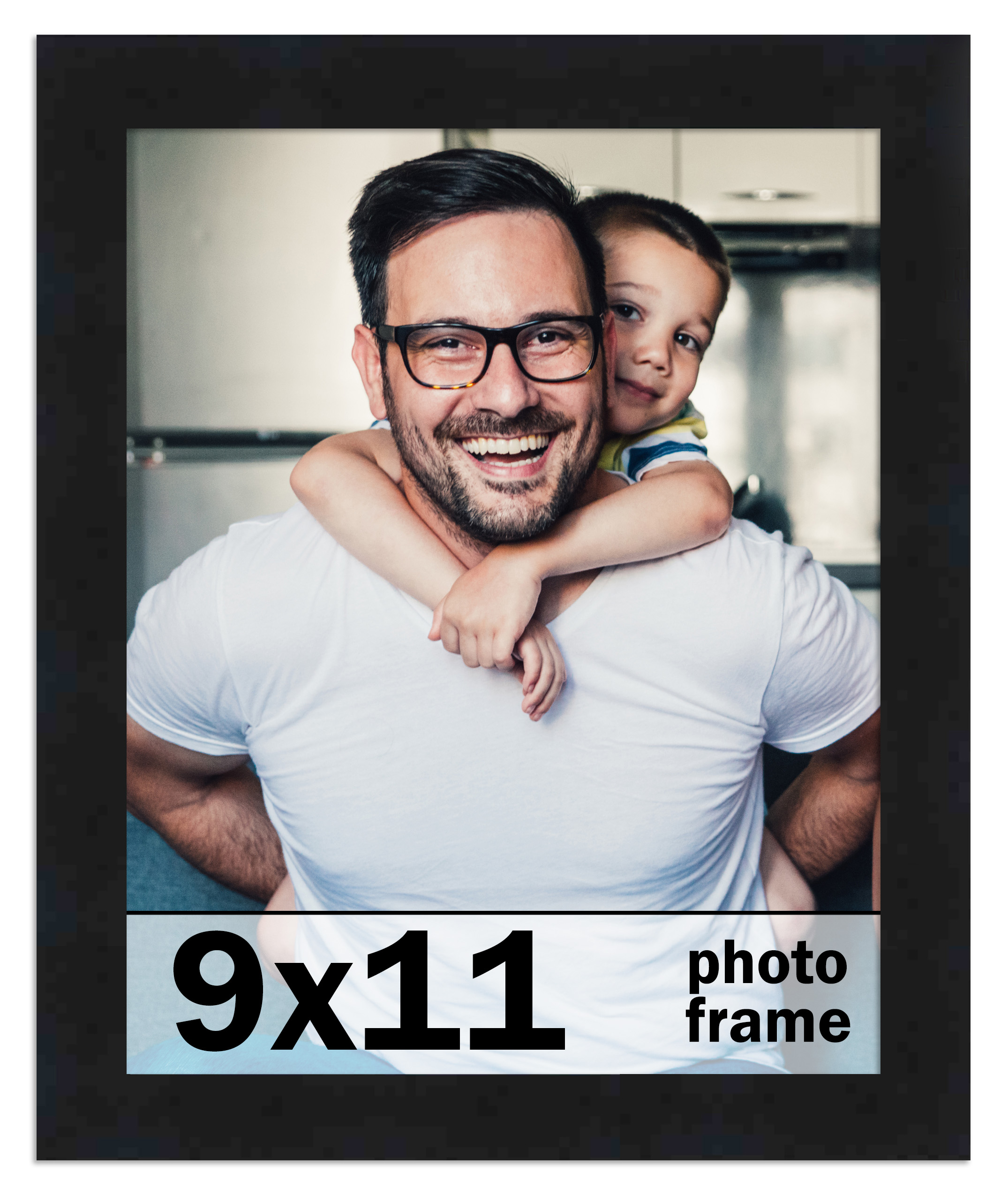 9x11 Rahmen Schwarz Massivholz Bilderrahmen | 0,75 Zoll Zierleistenbreite | Inklusive - Bild 1 von 6
