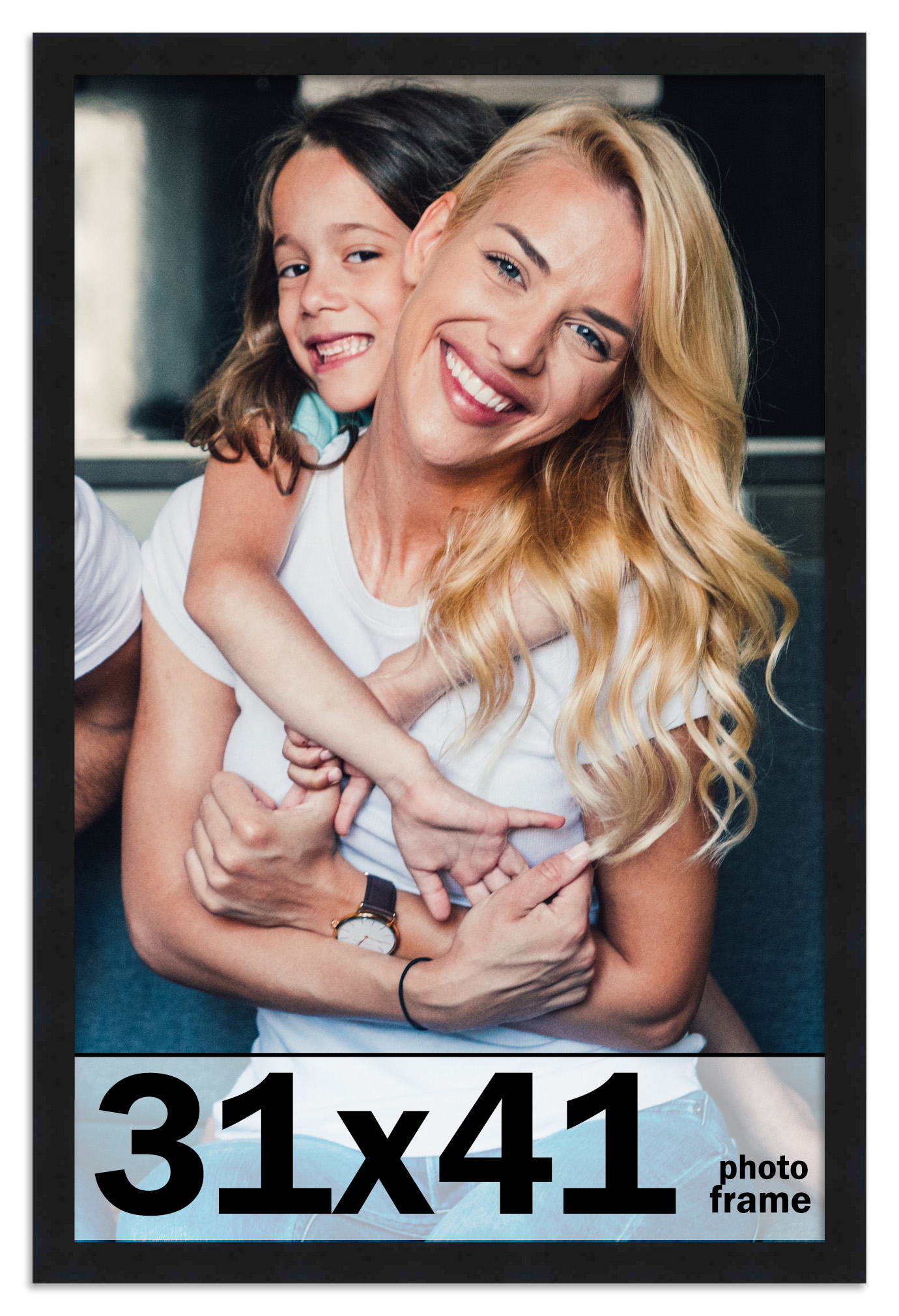 31x41 Frame Black Picture Frame  Modern Photo Frame UV Acrylic, Acid Free Backer
