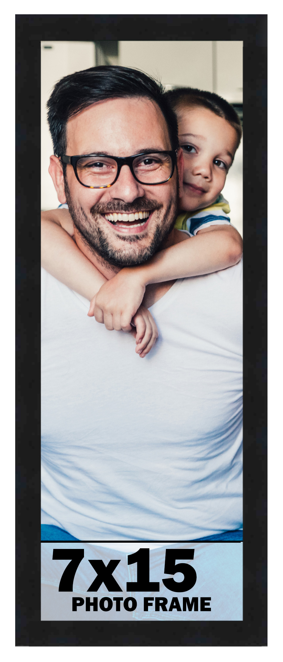 7x15 Frame Black Picture Frame Complete Modern Photo Frame UV Acrylic, Acid Free - Afbeelding 1 van 6