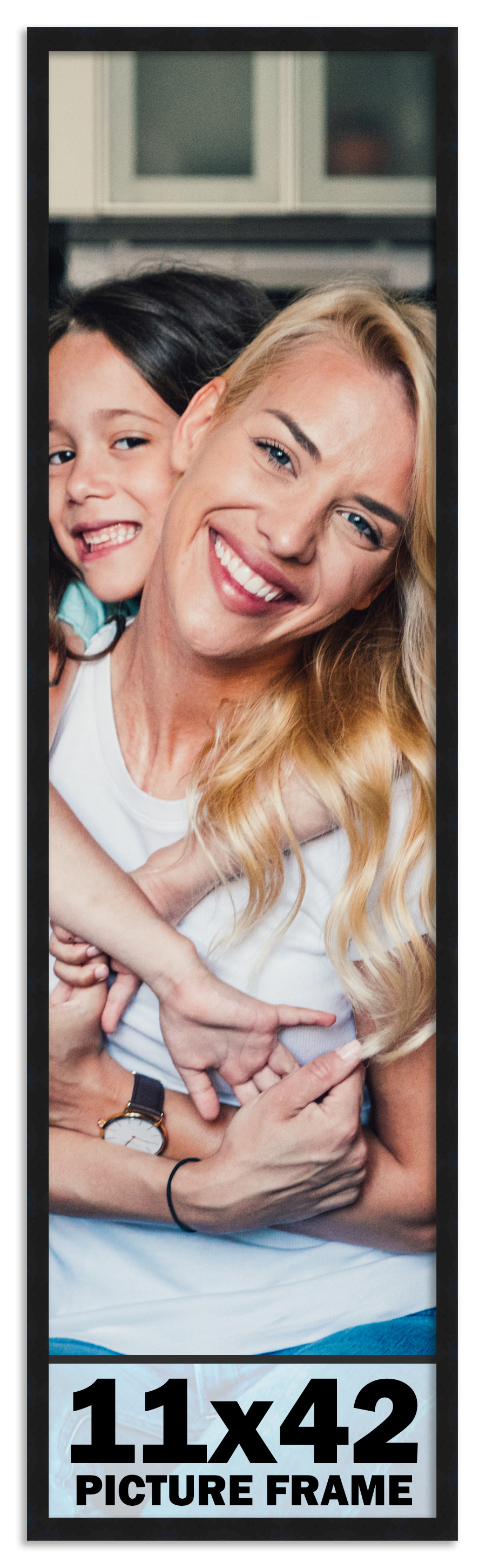 11×42 Frame Black Picture Frame Modern Photo Frame UV Acrylic, Acid Free Backer