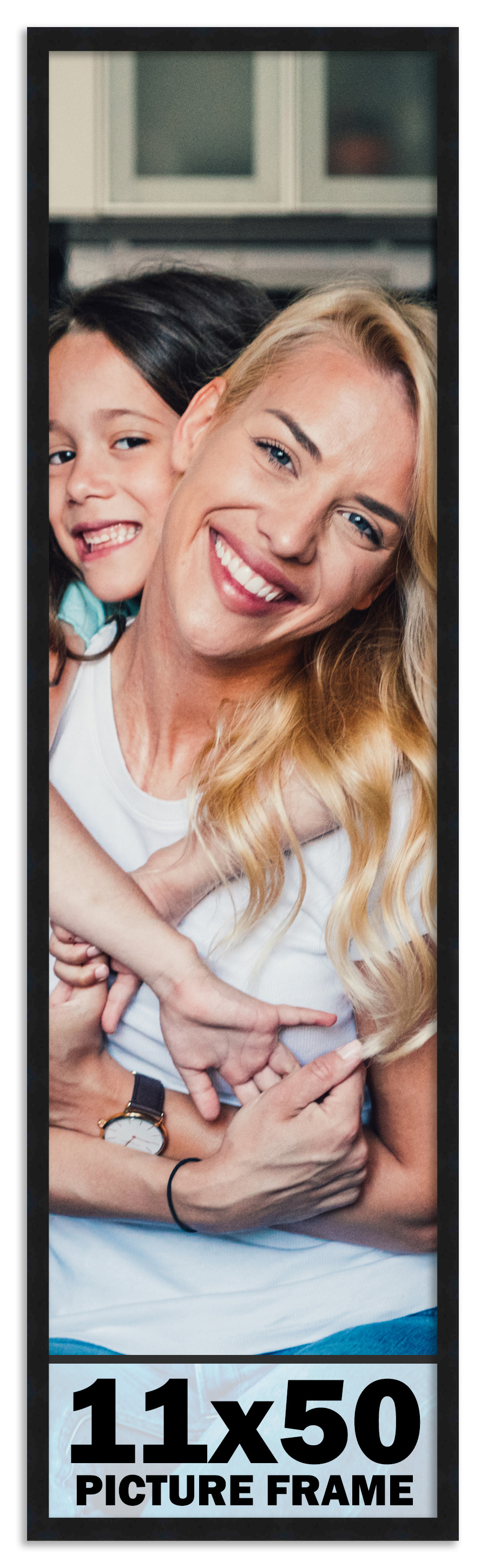 11x50 Frame Black Picture Frame Modern Photo Frame UV Acrylic, Acid Free Backer main product image