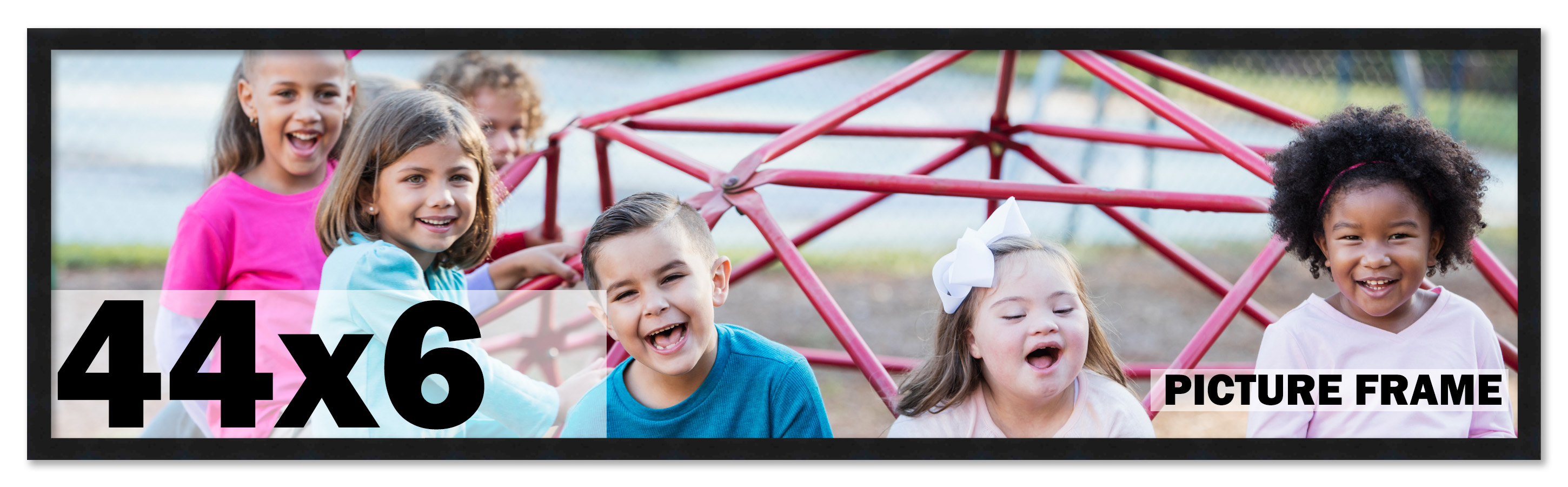44x6 Frame Black Picture Frame Complete Modern Photo Frame UV Acrylic, Acid Free