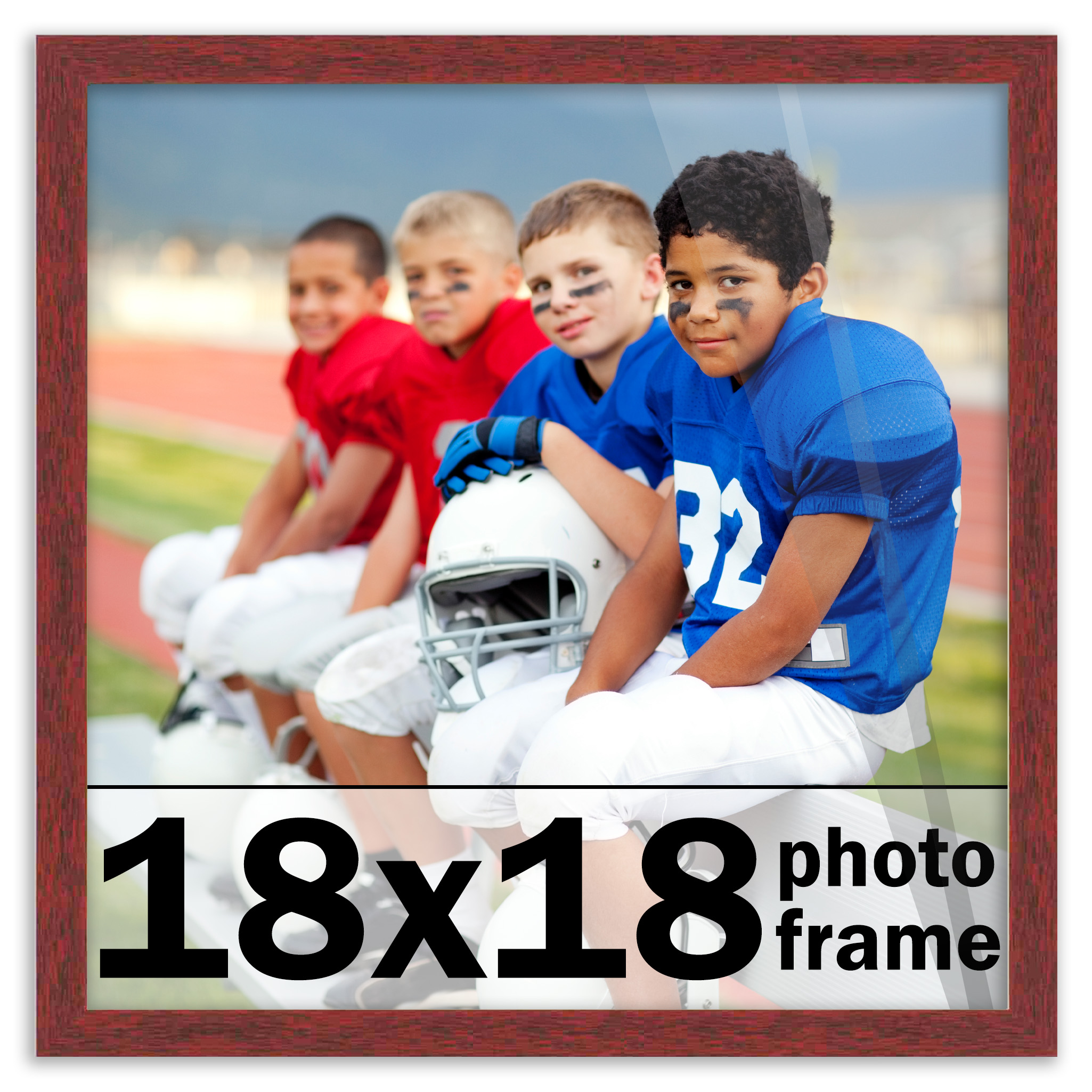 18x18 Frame Brown Picture Frame Modern Photo Frame UV Acrylic, Acid Free no Mat - Bild 1 von 9