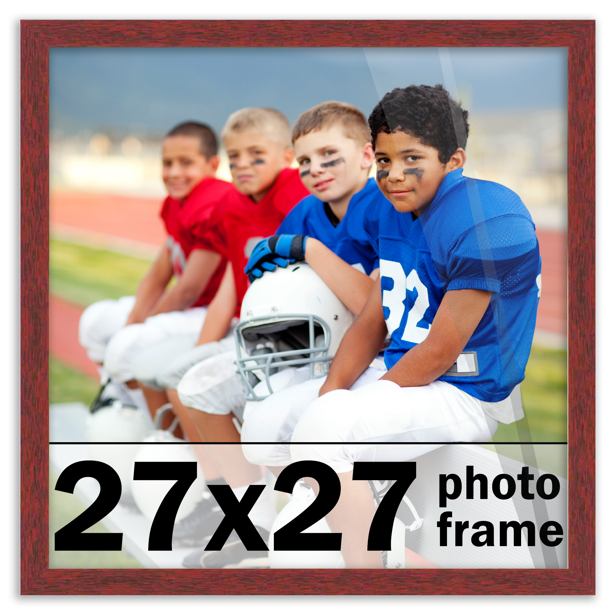 27x27 Frame Brown Picture Frame Modern Photo Frame UV Acrylic, Acid Free no Mat - Bild 1 von 9