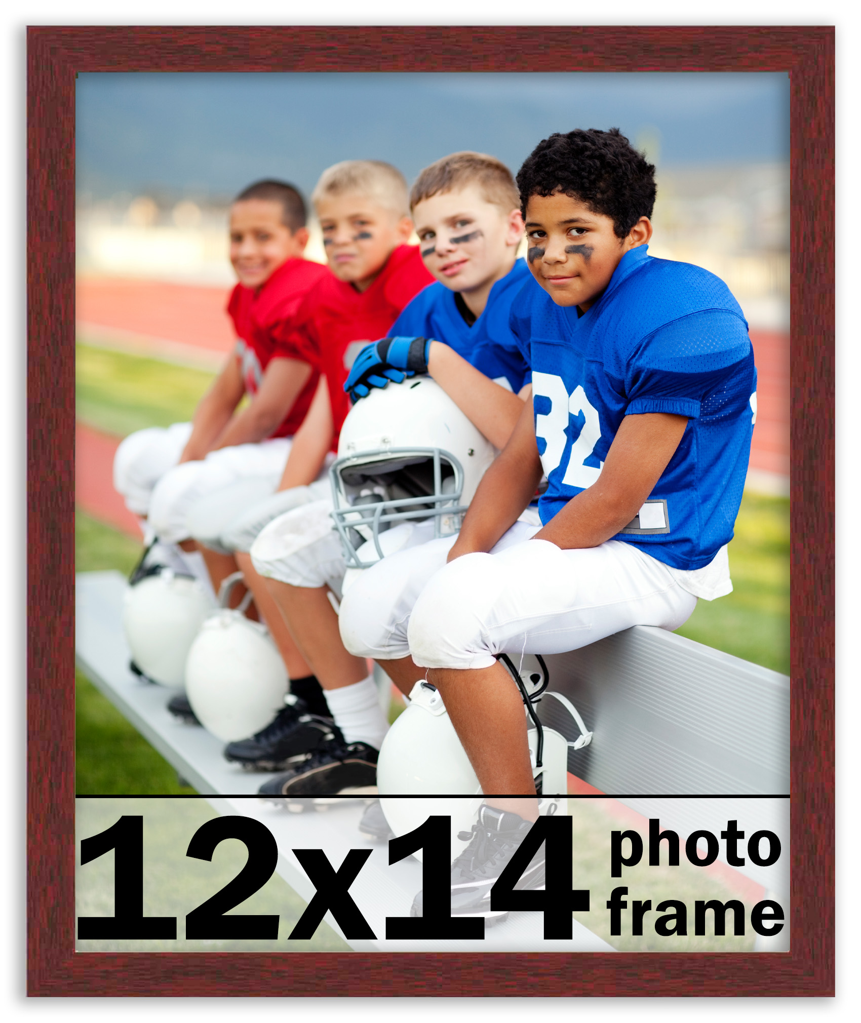 12x14 Frame Brown Mahogany Solid Wood Picture Frame Includes UV Acrylic Plexigla