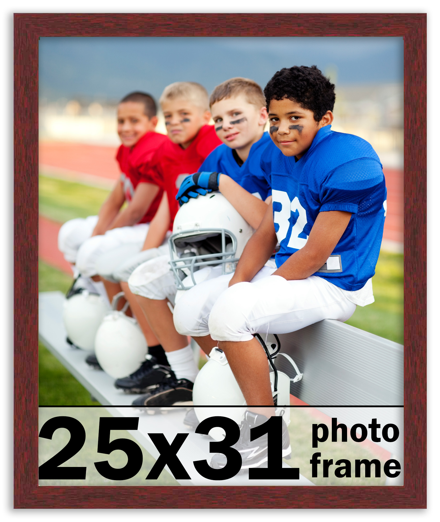 25×31 Frame Brown Picture Frame Modern Photo Frame UV Acrylic, Acid Free Backer