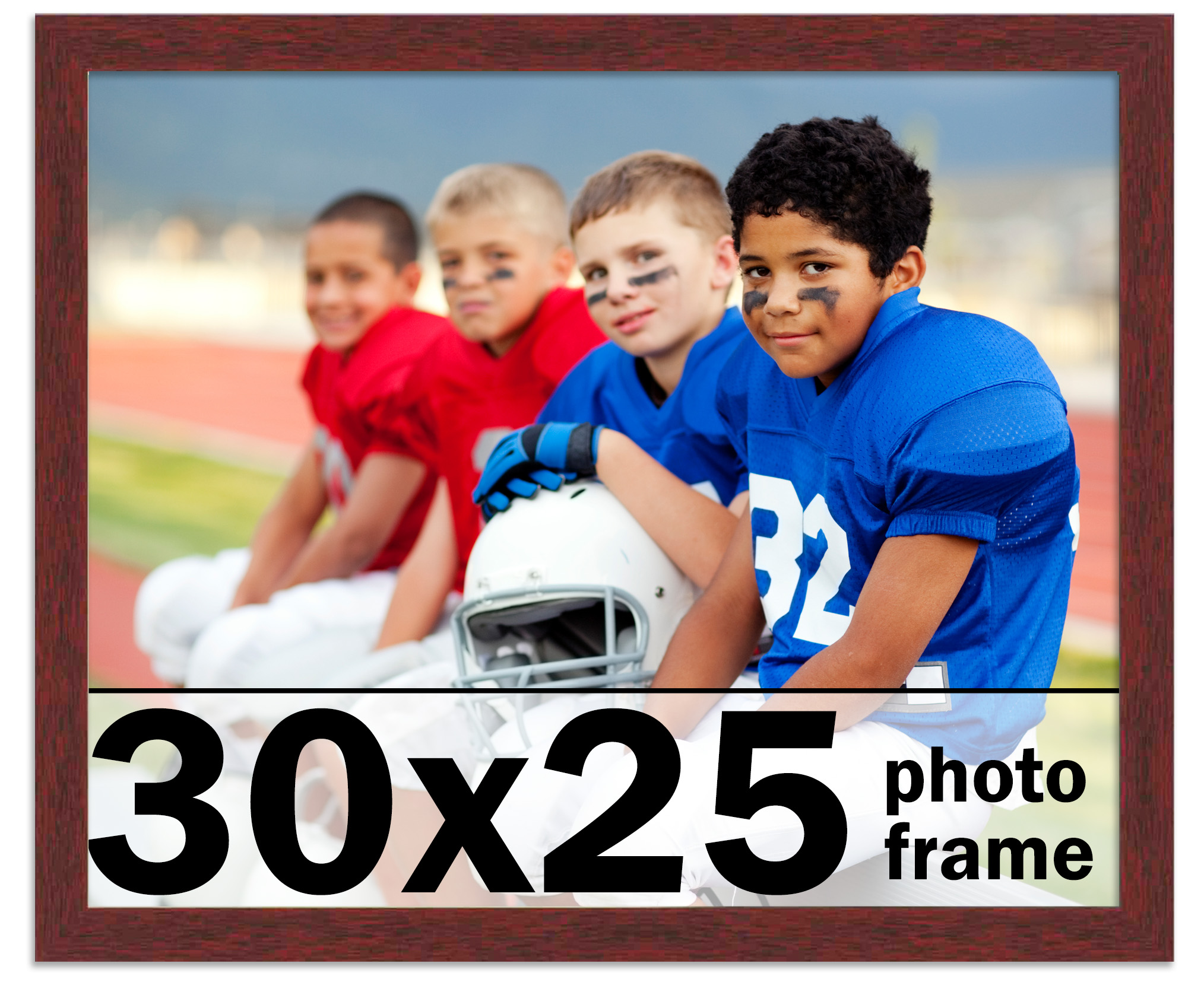 30×25 Frame Brown Picture Frame Modern Photo Frame UV Acrylic, Acid Free Backer