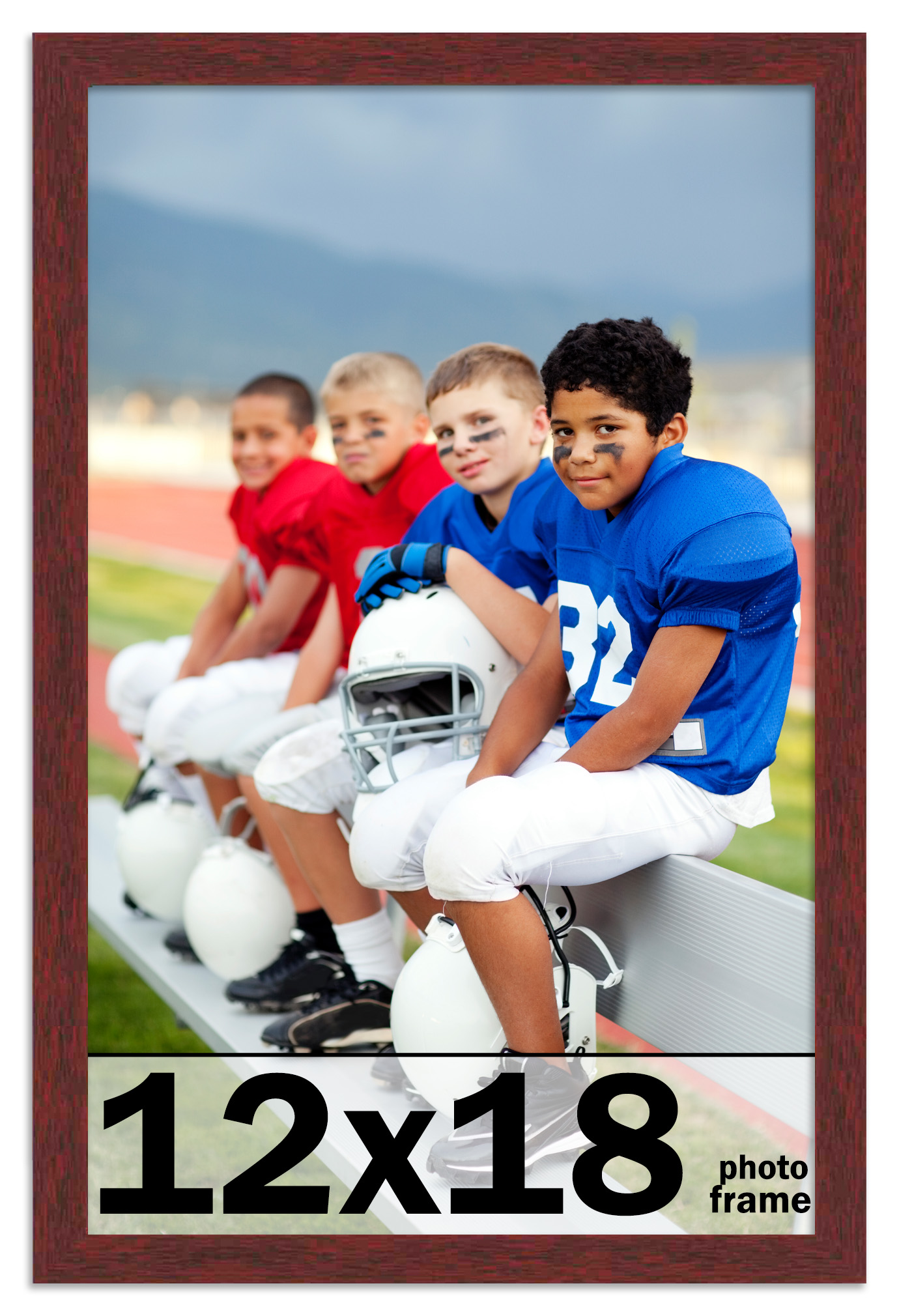 12x18 Frame Brown Picture Frame  Modern Photo Frame UV Acrylic, Acid Free Backer