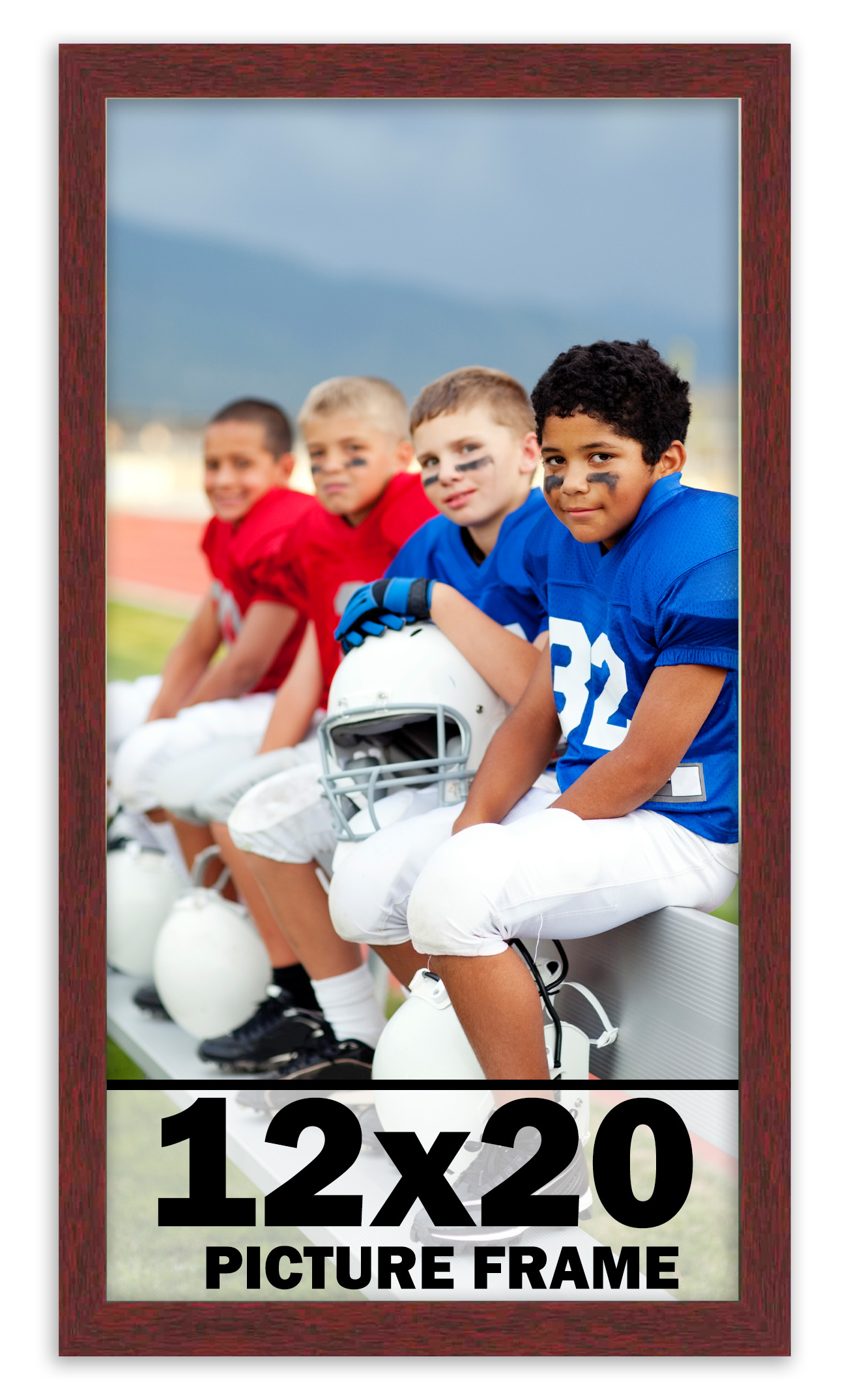 12×20 Frame Brown Picture Frame Modern Photo Frame UV Acrylic, Acid Free Backer