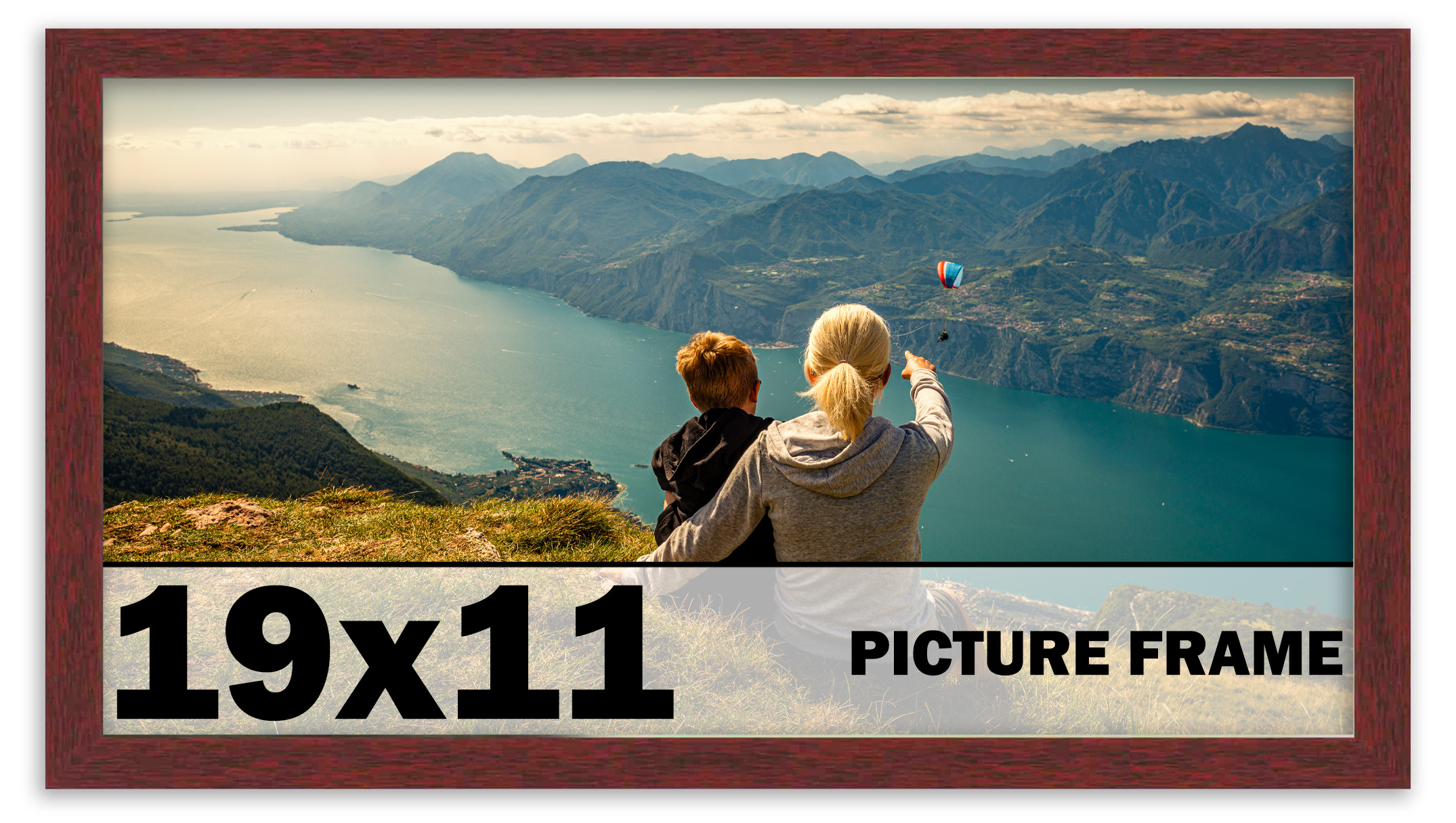 19x11 Frame Brown Picture Frame Modern Photo Frame UV Acrylic, Acid Free Backer