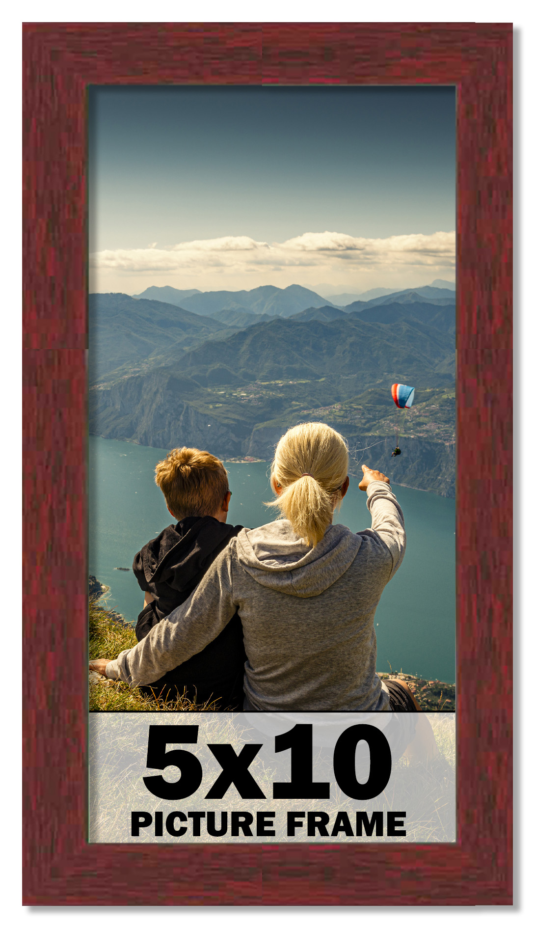 5x10 Frame Brown Picture Frame Complete Modern Photo Frame UV Acrylic, Acid Free