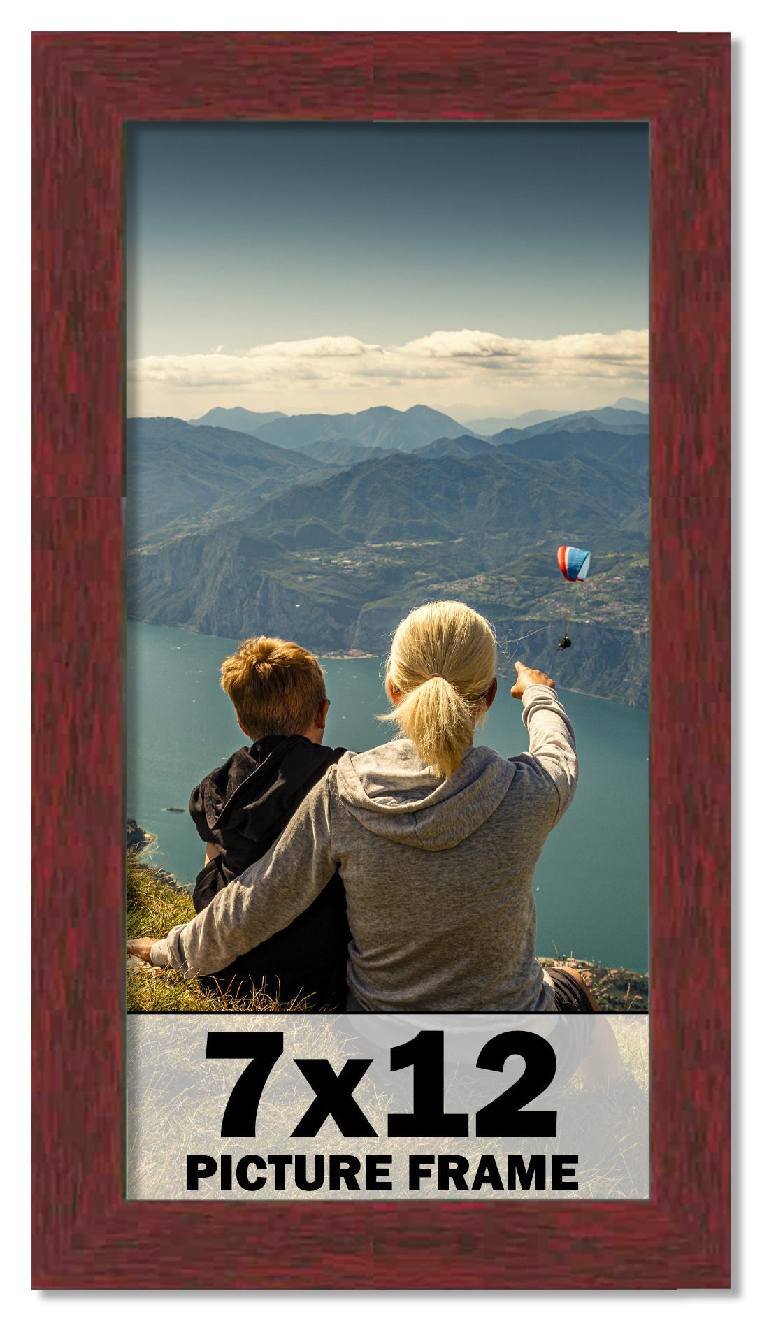7×12 Frame Brown Picture Frame Complete Modern Photo Frame UV Acrylic, Acid Free