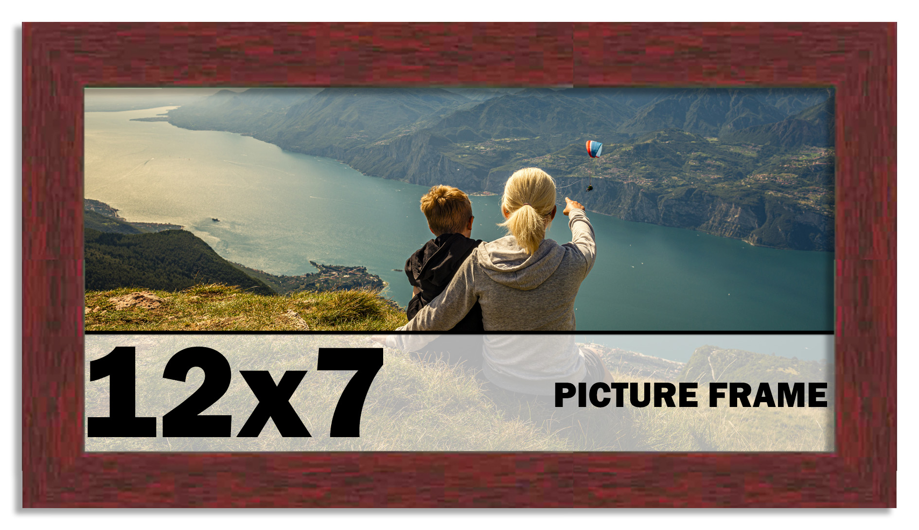 12x7 Frame Brown Picture Frame Complete Modern Photo Frame UV Acrylic, Acid Free