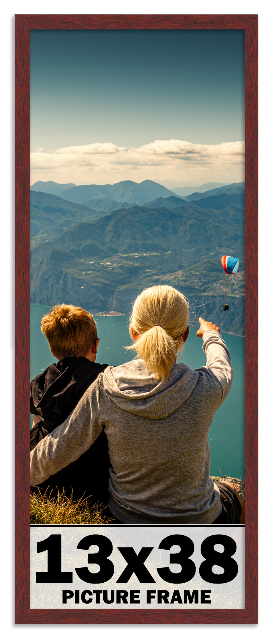13x38 Frame Brown Picture Frame Modern Photo Frame UV Acrylic, Acid ...