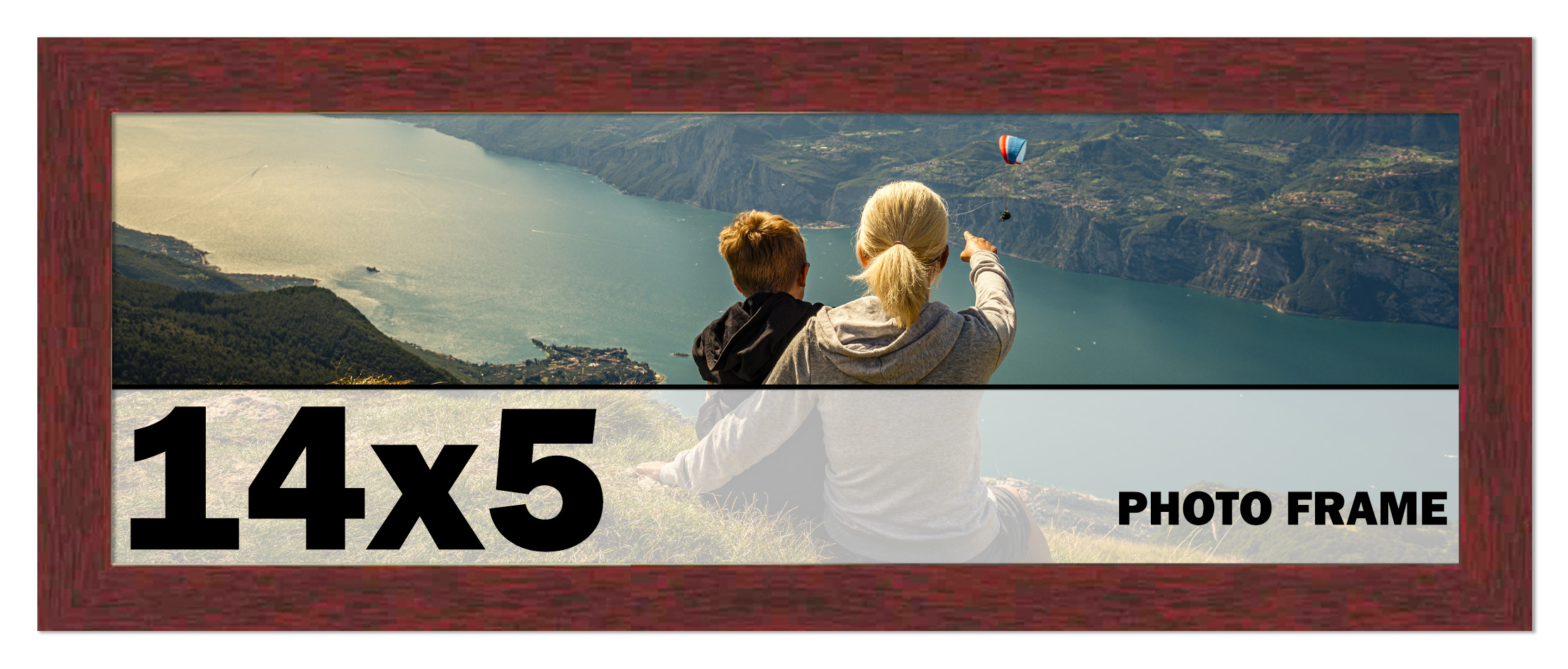 14x5 Frame Brown Picture Frame Complete Modern Photo Frame UV Acrylic, Acid Free