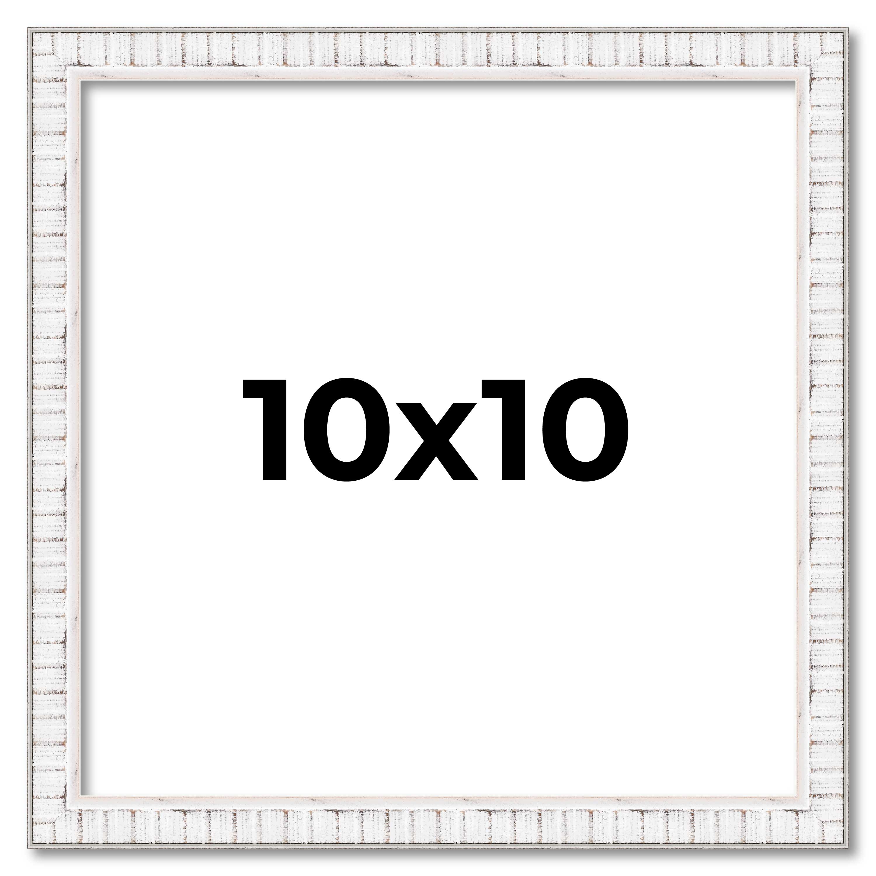 10x10 Frame White Real Wood Picture Frame Width 0.75 inches | Interior Frame Dep - Bild 1 von 9