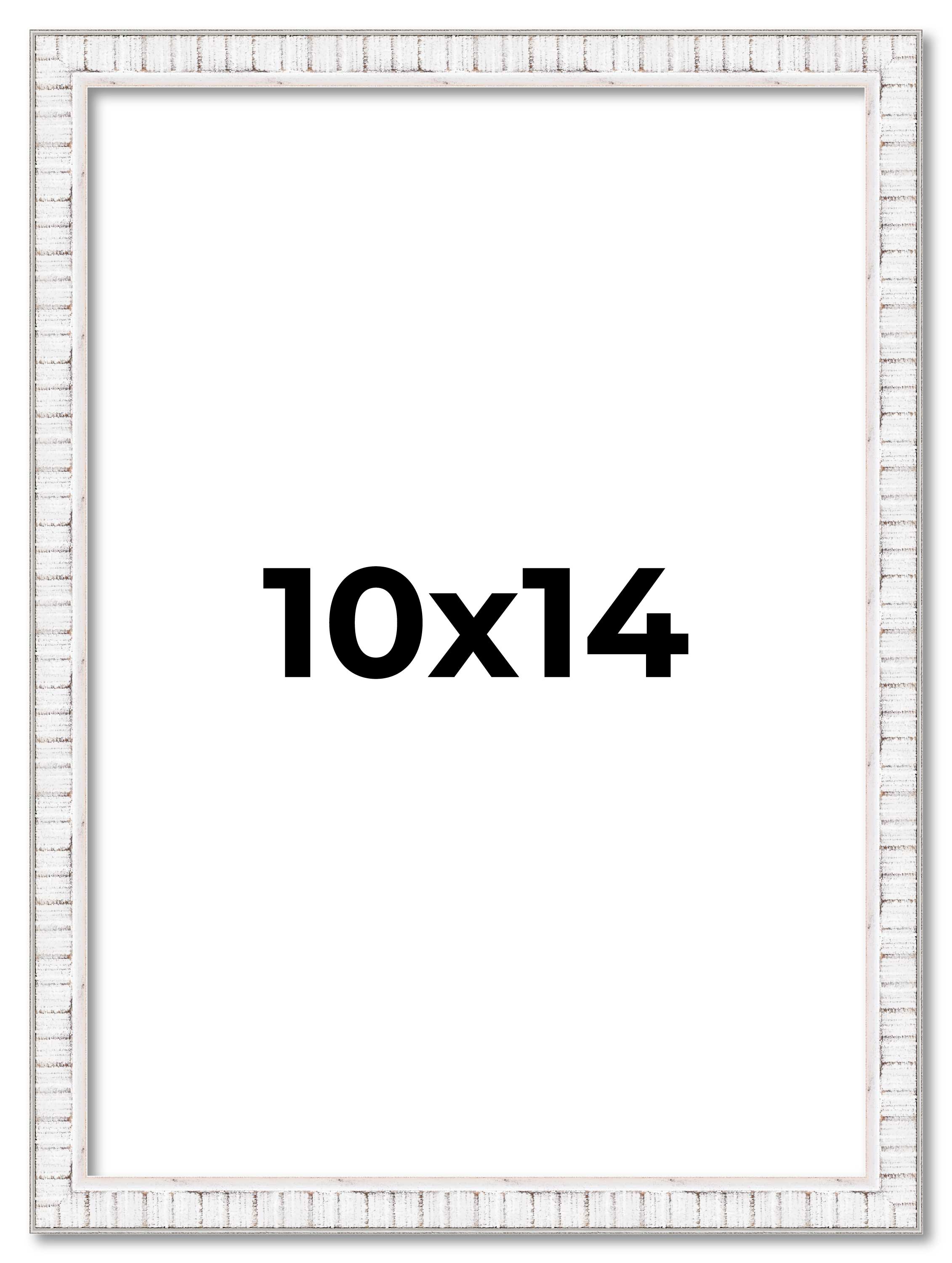 10x14 Frame White Real Wood Picture Frame Width 0.75 inches | Interior Frame Dep main product image