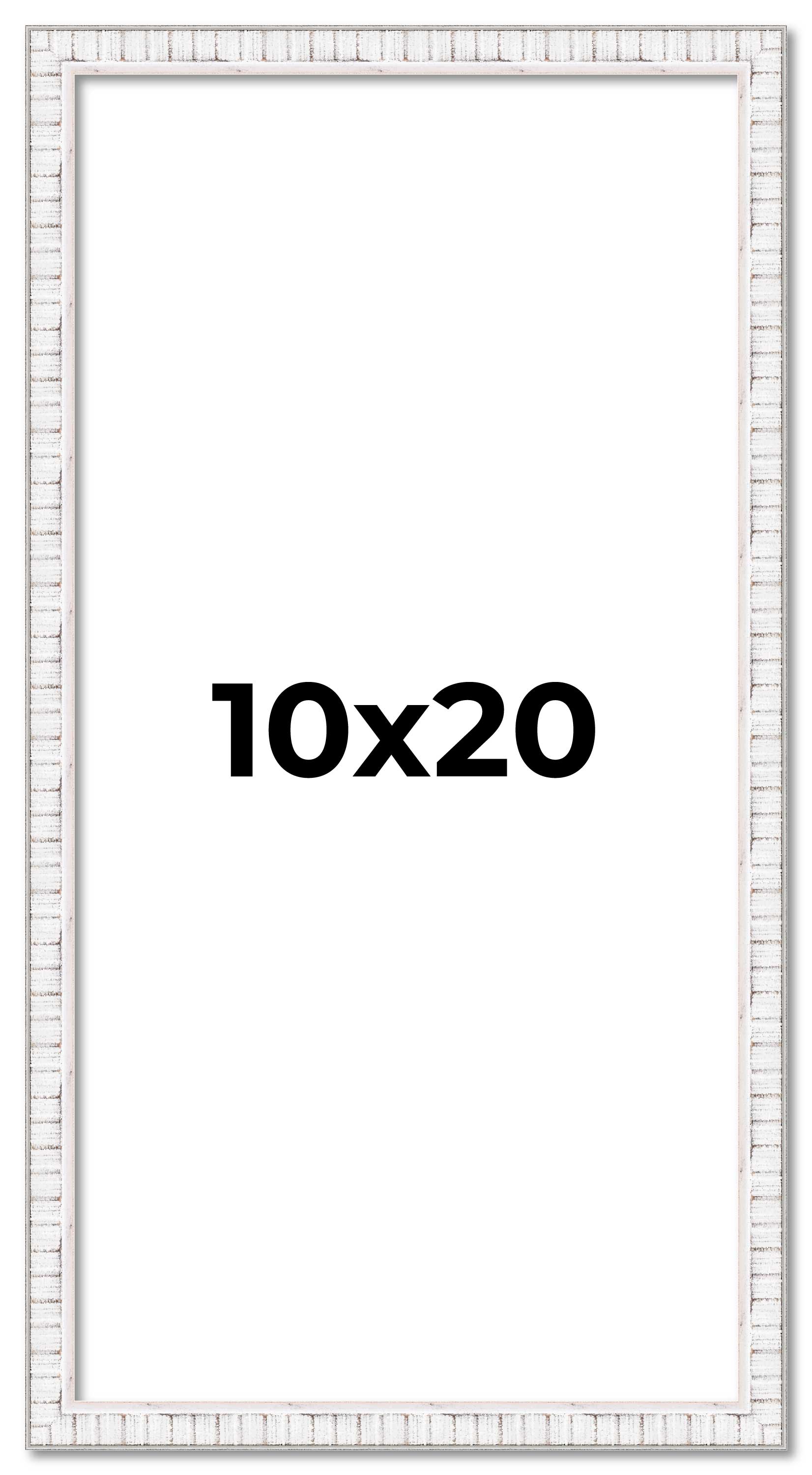 10x20 Frame White Picture Frame Modern Photo Frame UV Acrylic, Acid Free Backer
