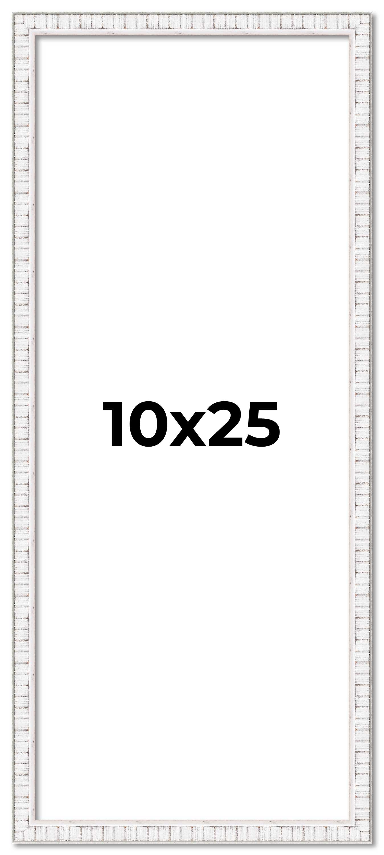 10x25 Frame White Real Wood Picture Frame Width 0.75 inches | Interior Frame Dep main product image