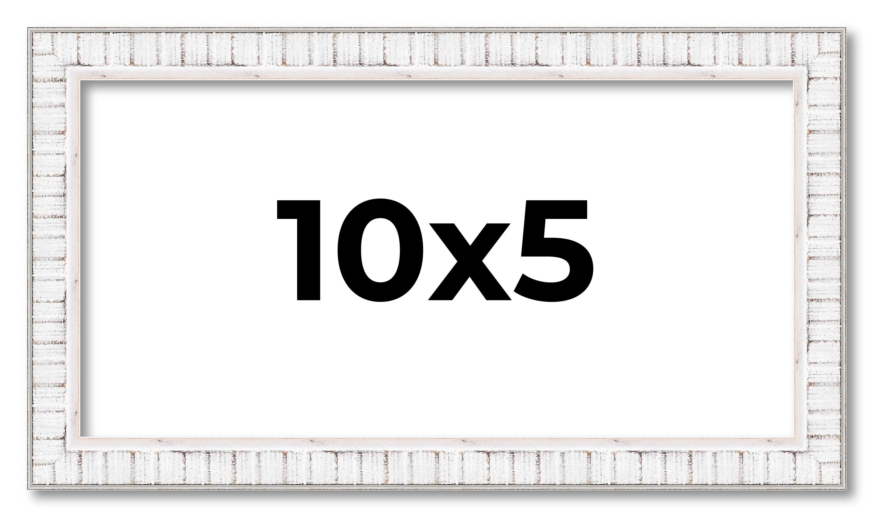 10×5 Frame White Real Wood Picture Frame Width 0.75 inches | Interior Frame Dept