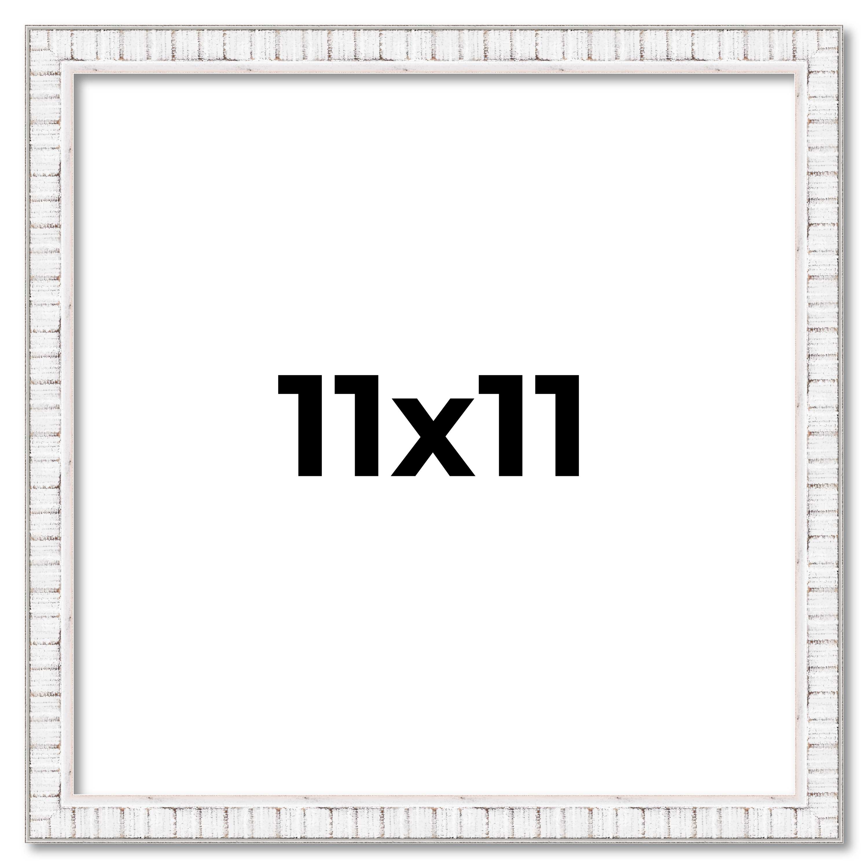 11x11 Frame White Real Wood Picture Frame Width 0.75 inches | Interior Frame Dep main product image
