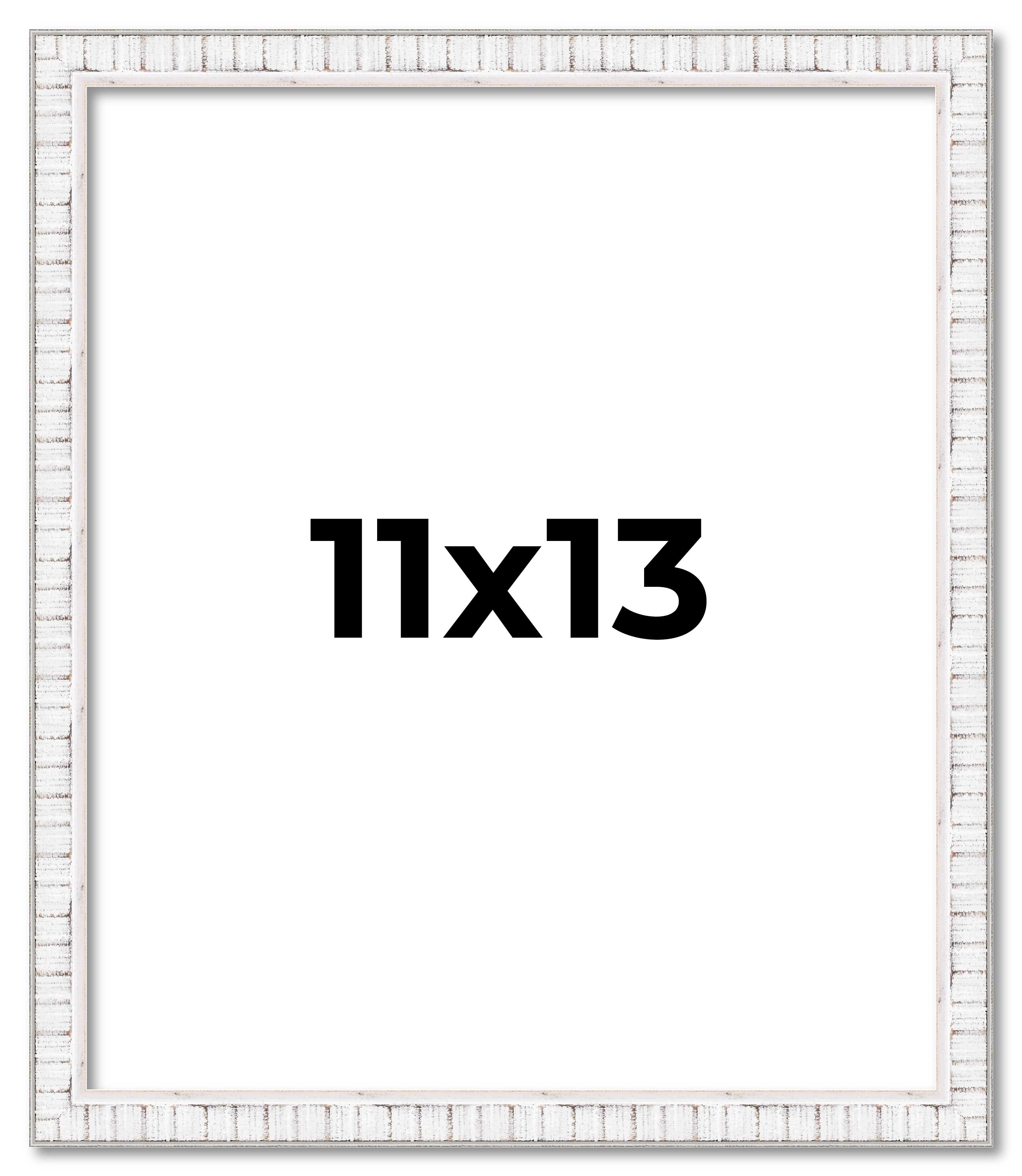 11x13 Frame White Real Wood Picture Frame Width 0.75 inches | Interior Frame Dep main product image