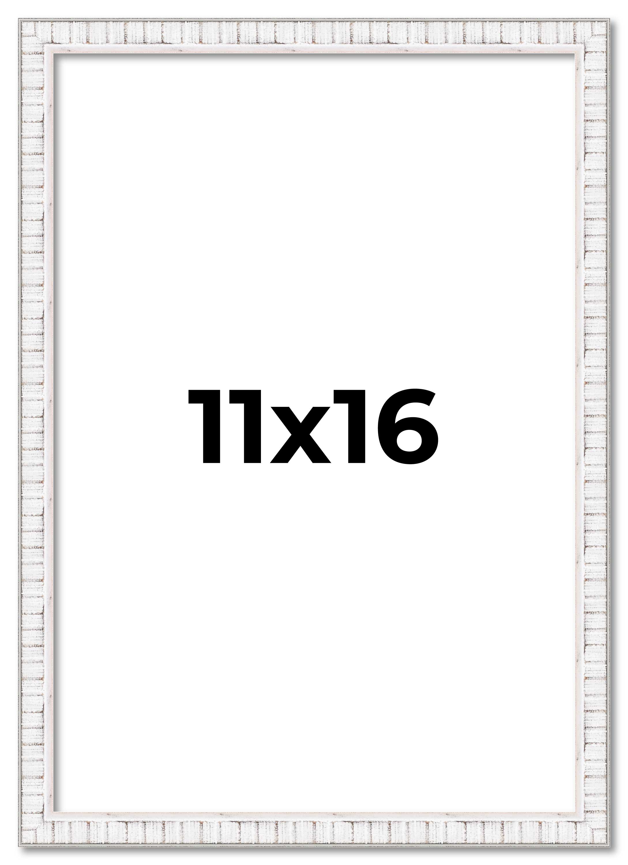 11×16 Frame White Real Wood Picture Frame Width 0.75 inches | Interior Frame Dep