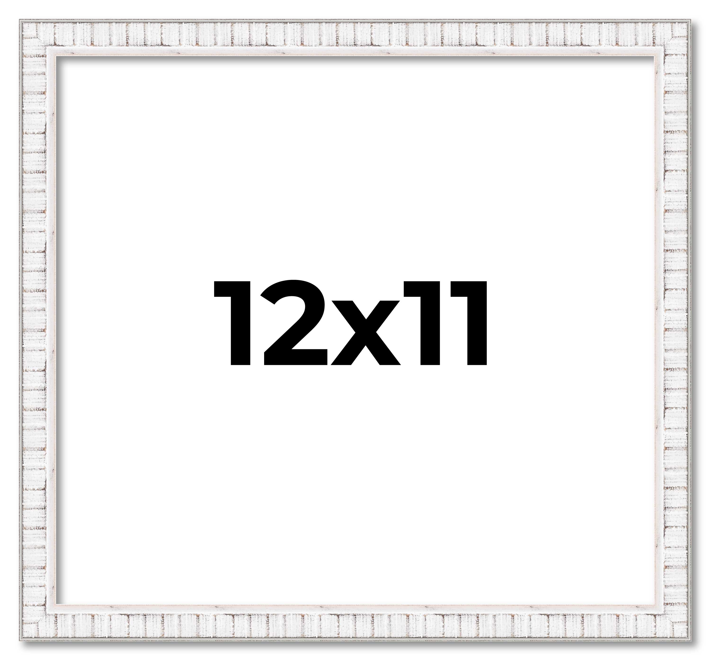 12x11 Frame White Real Wood Picture Frame Width 0.75 inches | Interior Frame Dep main product image