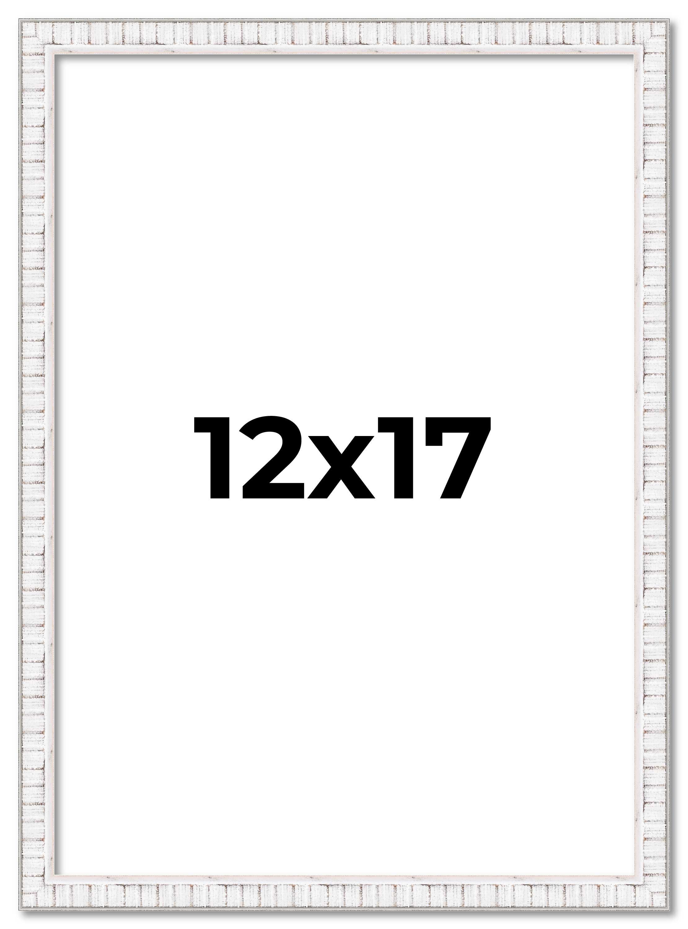 12×17 Frame White Real Wood Picture Frame Width 0.75 inches | Interior Frame Dep