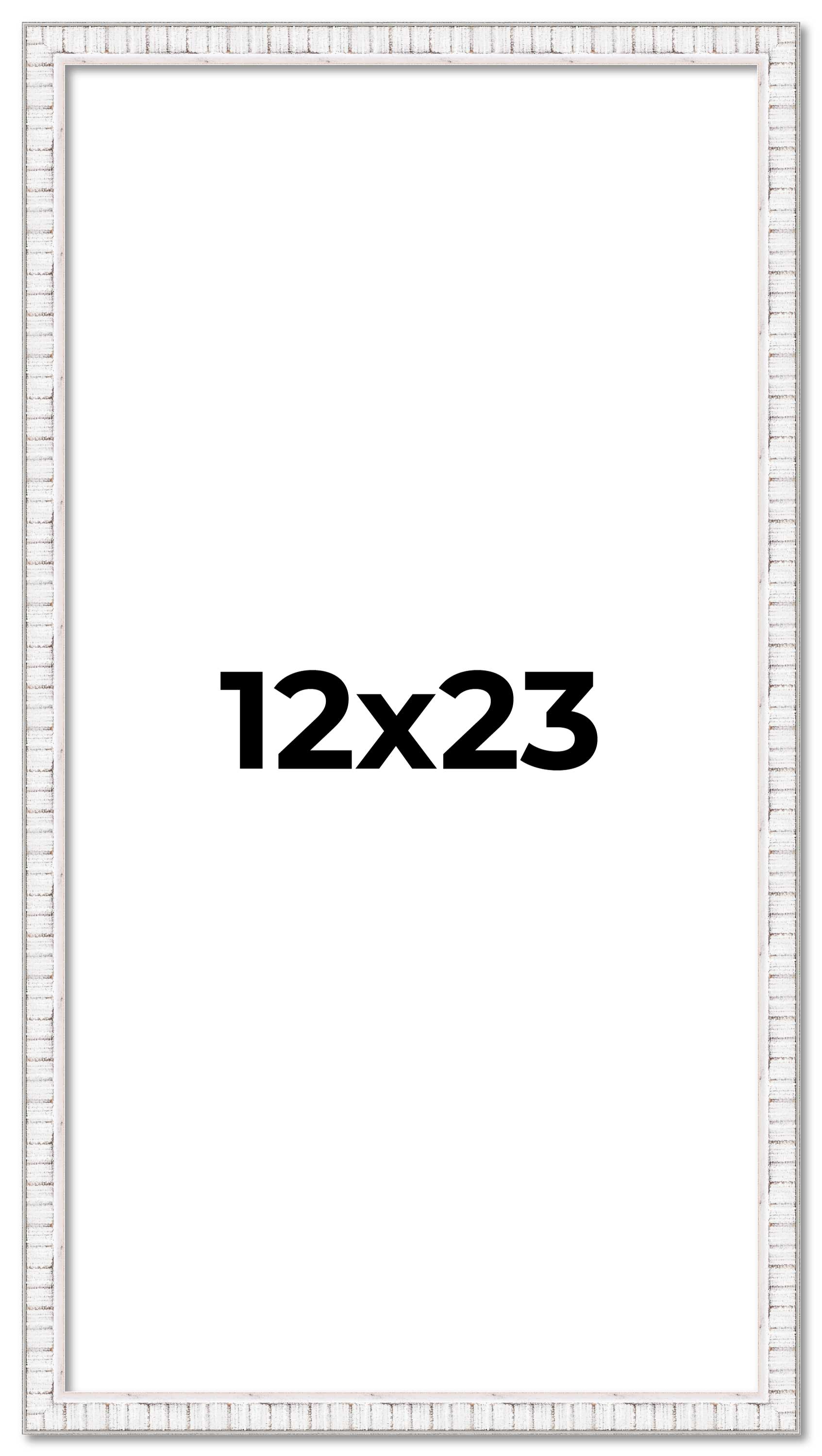 12×23 Frame White Real Wood Picture Frame Width 0.75 inches | Interior Frame Dep