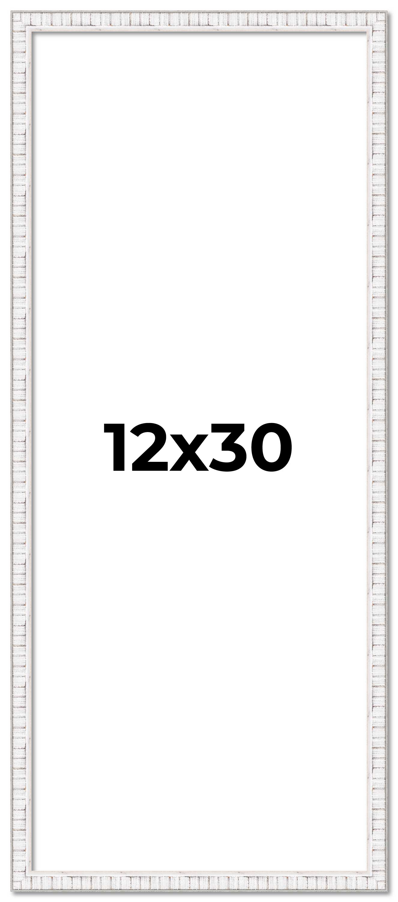 12x30 Frame White Real Wood Picture Frame Width 0.75 inches | Interior Frame Dep main product image