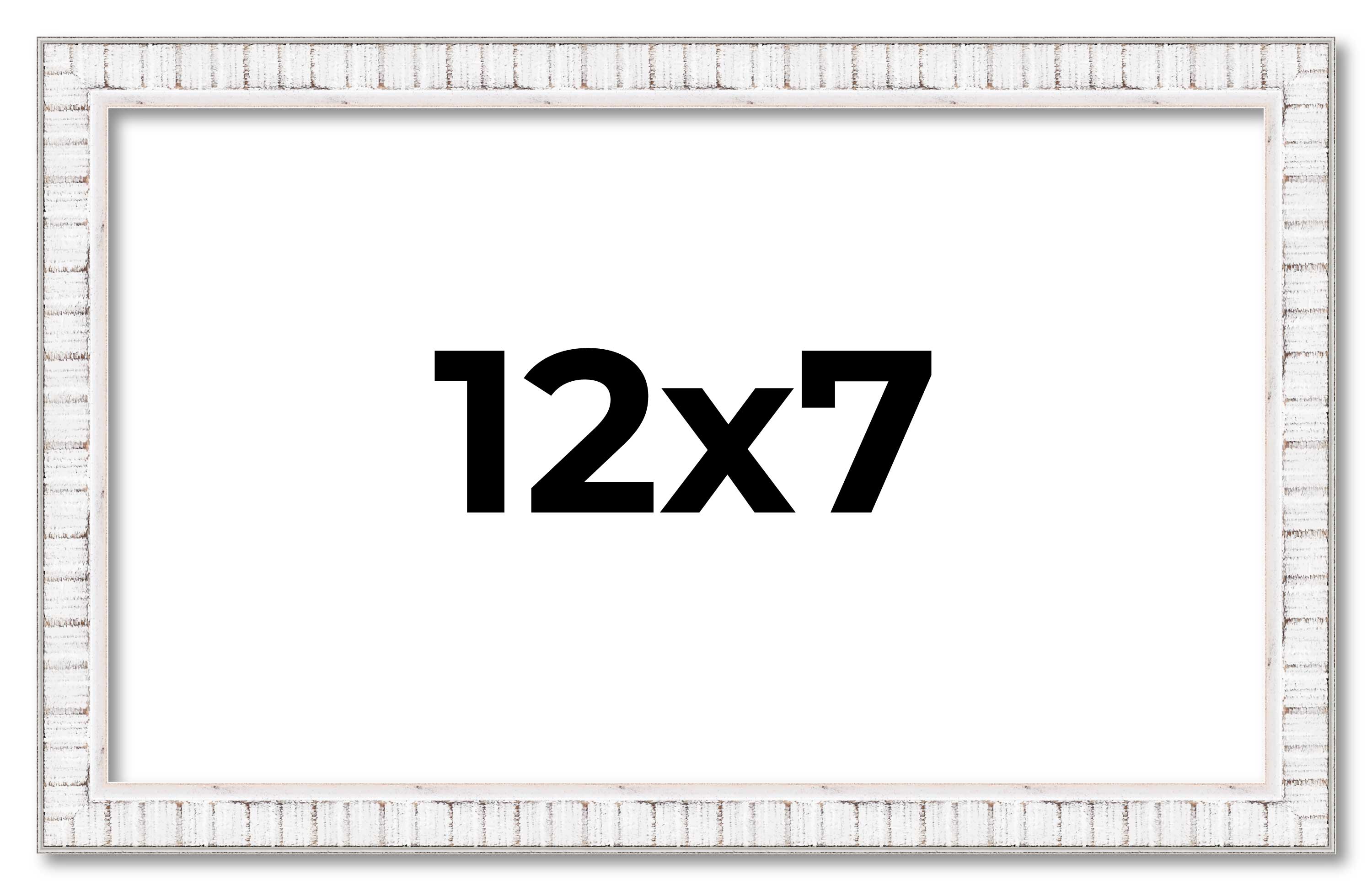 12x7 Frame White Real Wood Picture Frame Width 0.75 inches | Interior Frame Dept main product image