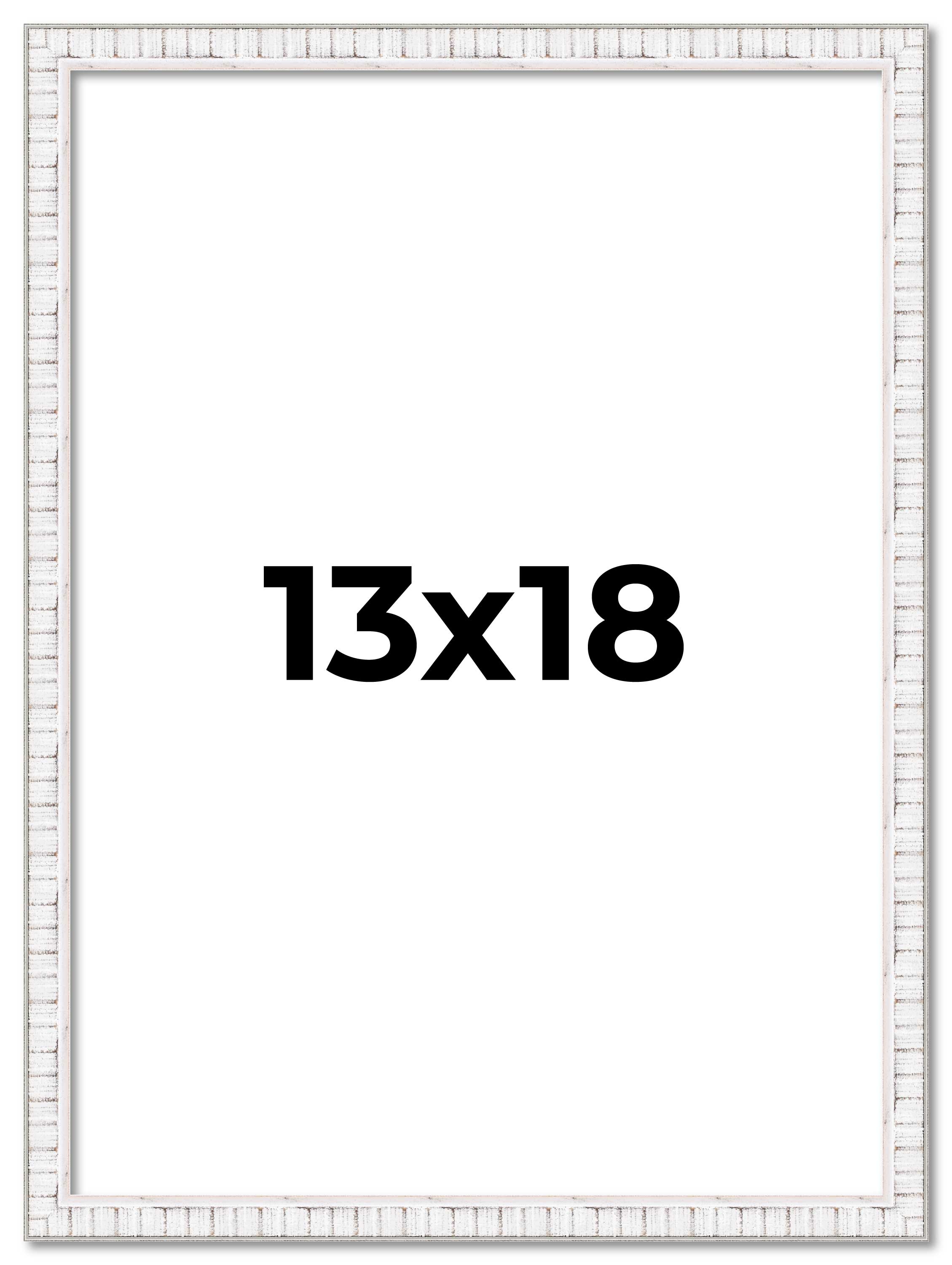 13x18 Frame White Real Wood Picture Frame Width 0.75 inches | Interior Frame Dep main product image