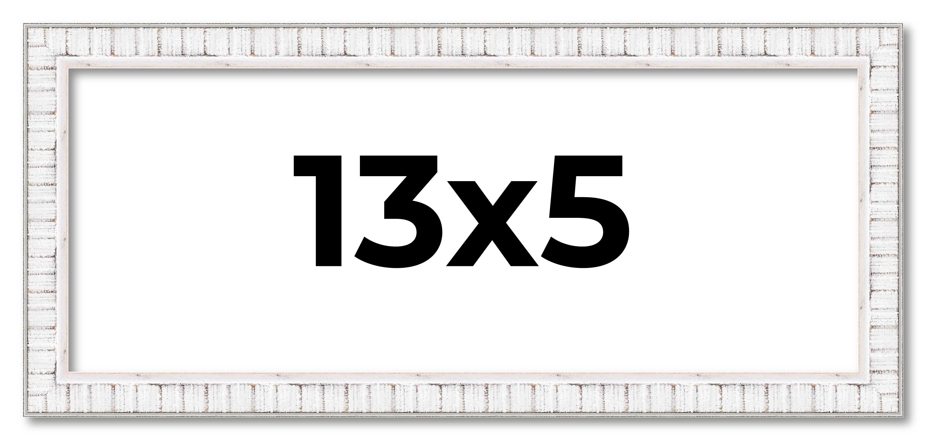 13x5 Frame White Real Wood Picture Frame Width 0.75 inches | Interior Frame Dept main product image