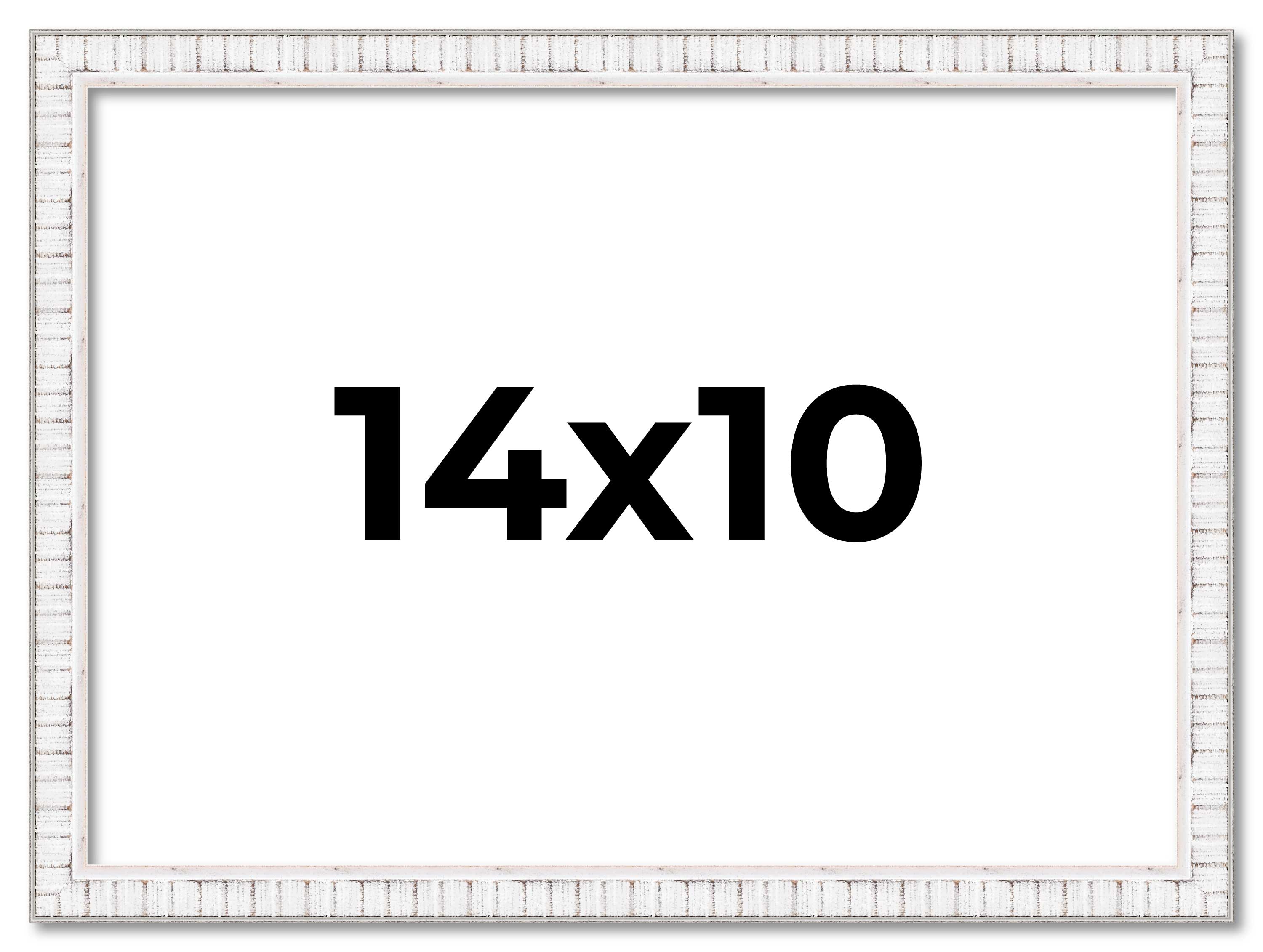 14x10 Frame White Real Wood Picture Frame Width 0.75 inches | Interior Frame Dep main product image