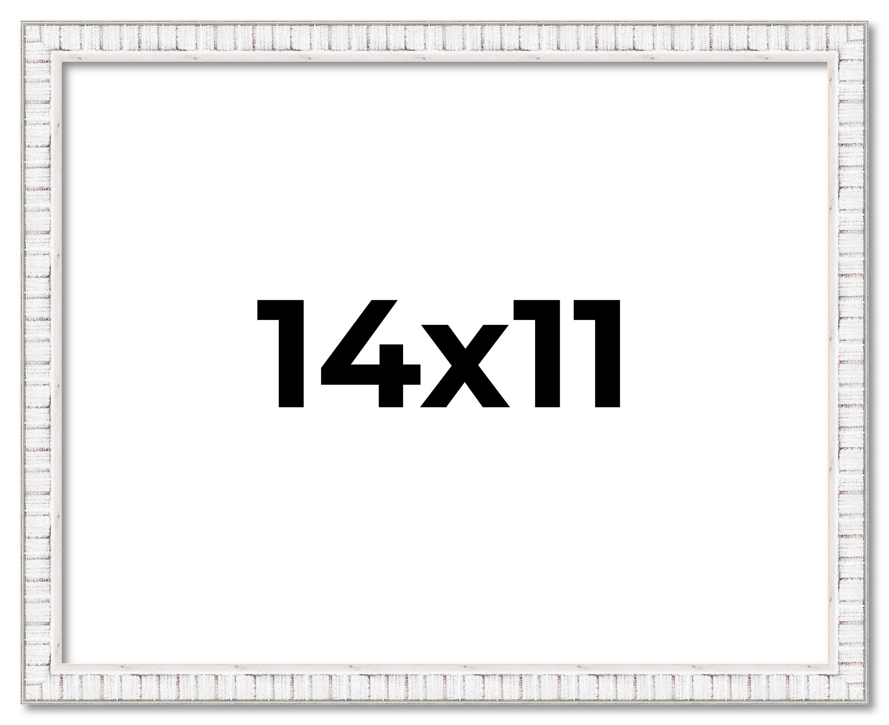 14x11 Frame White Real Wood Picture Frame Width 0.75 inches | Interior Frame Dep main product image